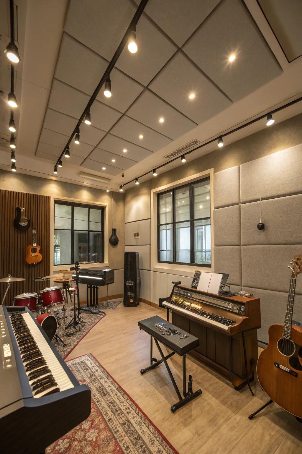 Smart lighting enhances mood and functionality.