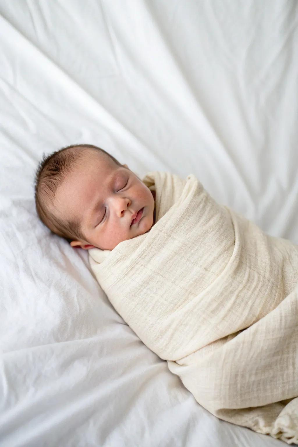 A minimalist newborn photograph focusing on simplicity and purity.