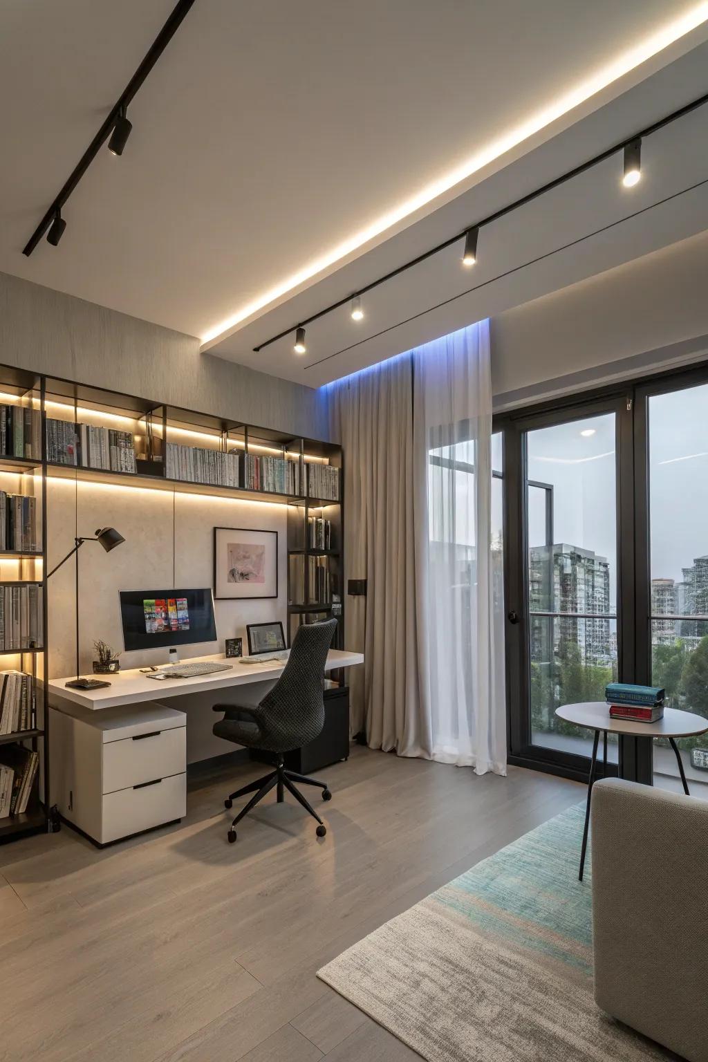 Intuitive lighting solutions offer adjustable and dynamic office lighting.