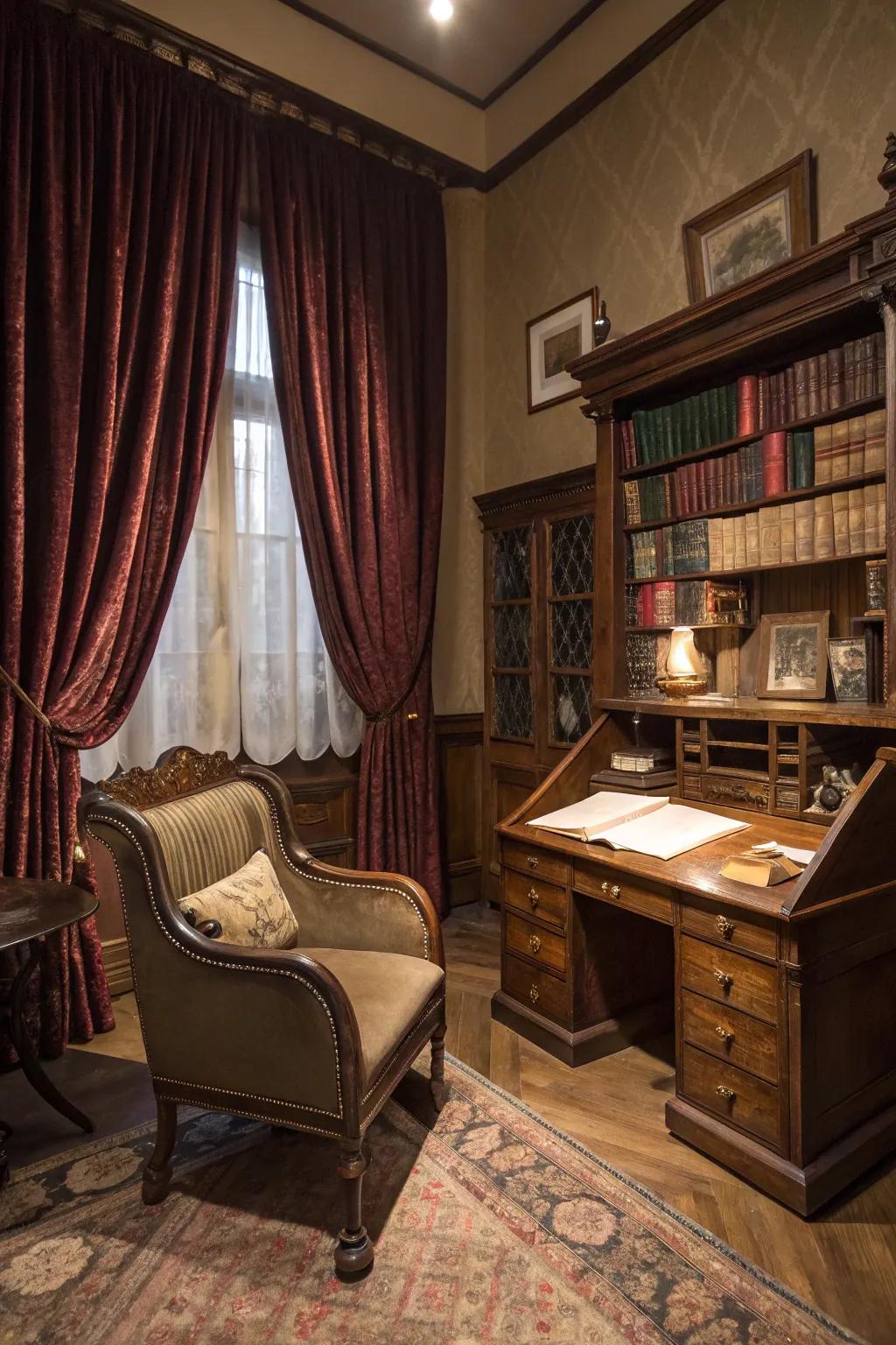 Opulent texture through plush drapes