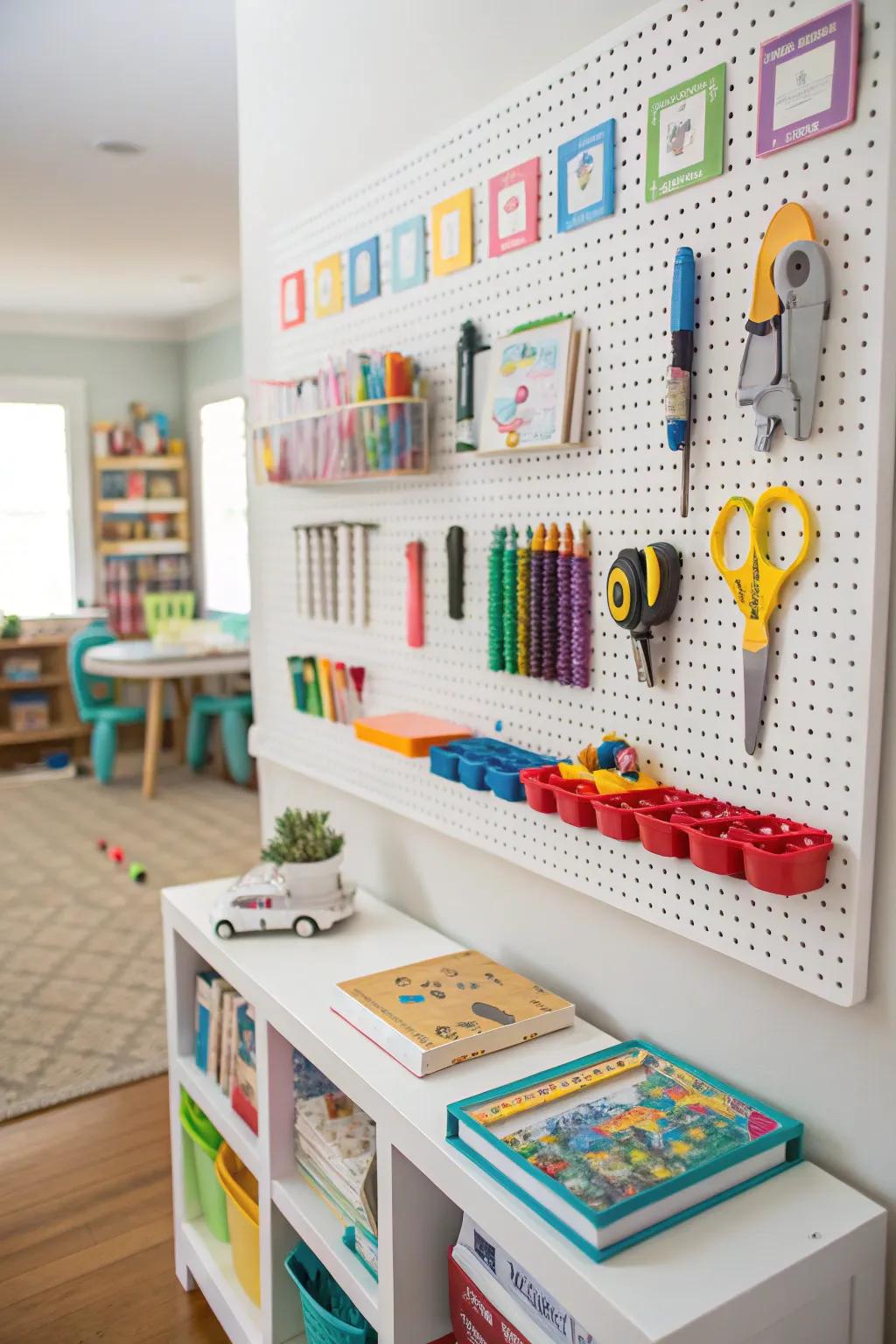 Pegboards: efficient and adaptable storage.