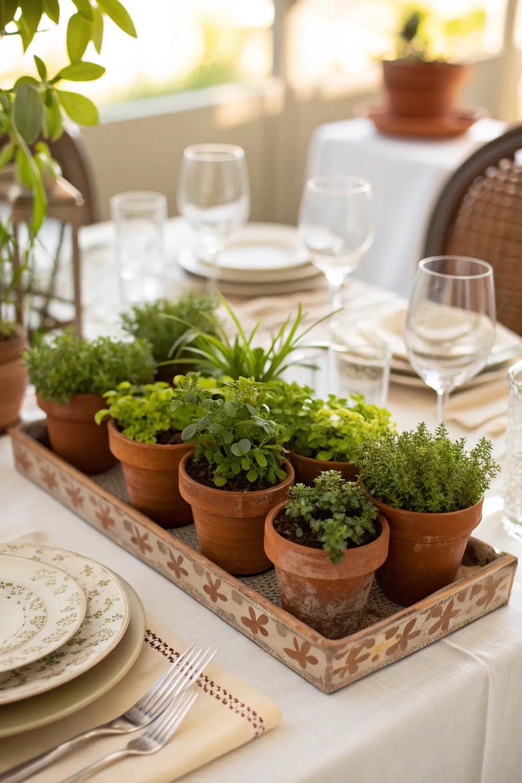 A centerpiece designed around the theme of eco-friendliness.