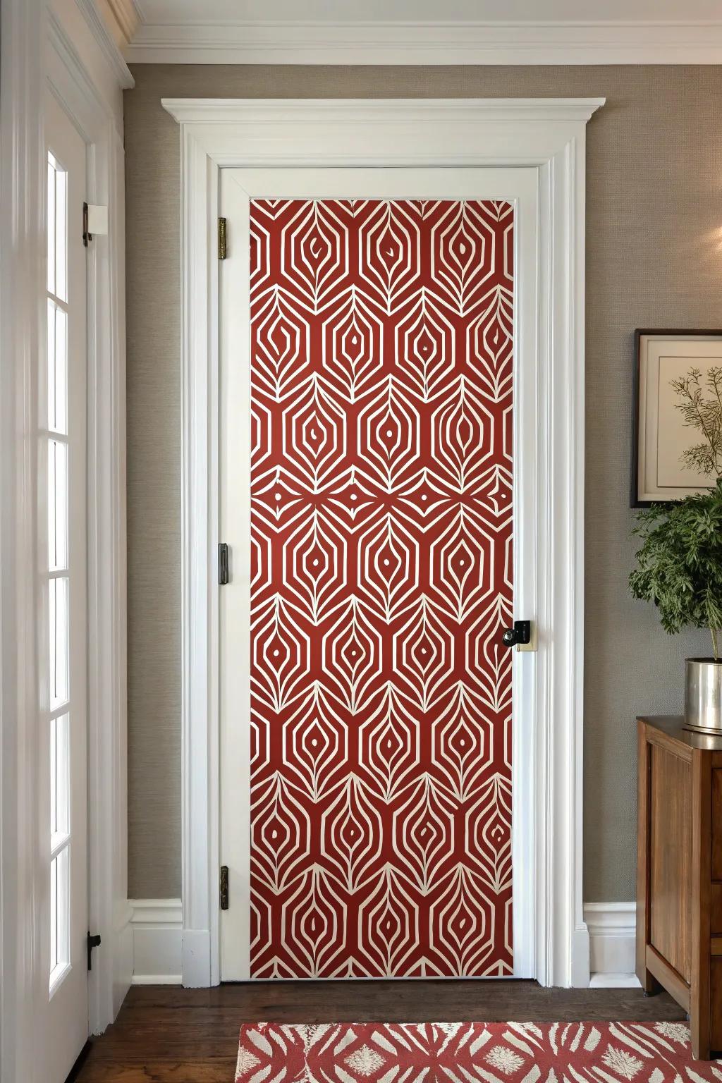 Transform your entryways using dramatic wallpaper designs.