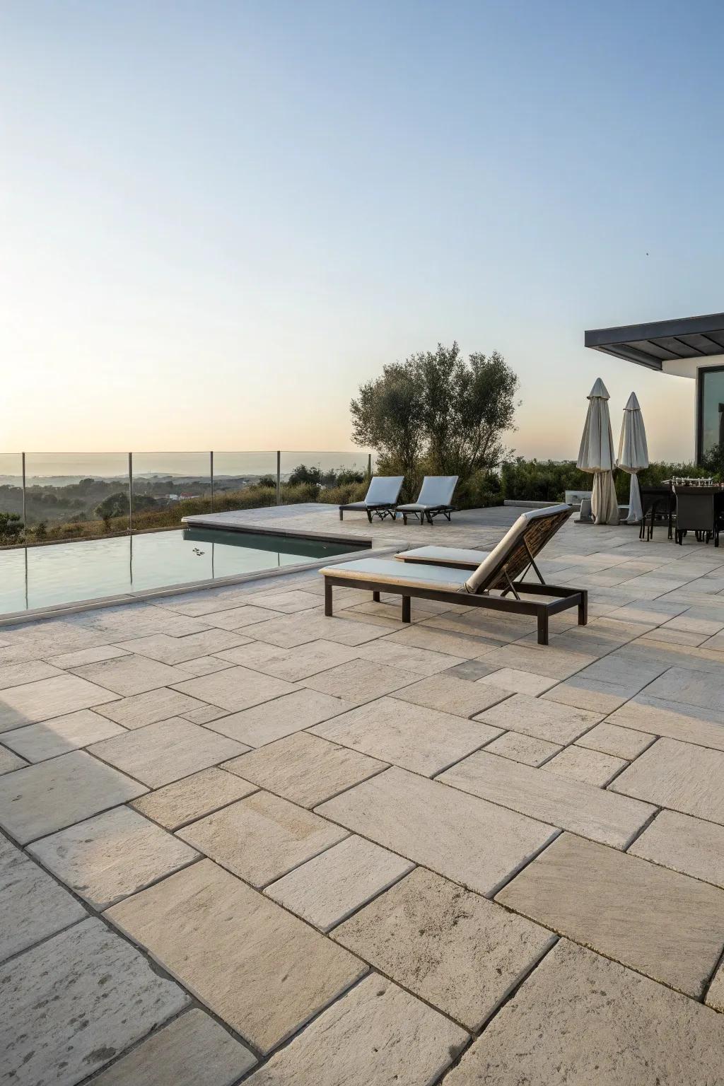 Stone surfaces add elegance and sophistication to your pool deck.