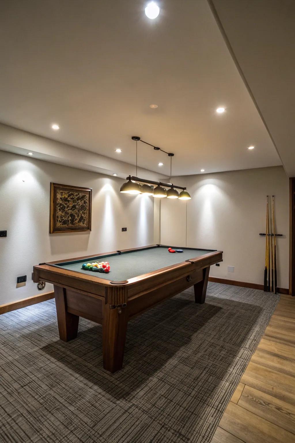 Concealed lighting offers a sleek and unobtrusive illumination in a small room.