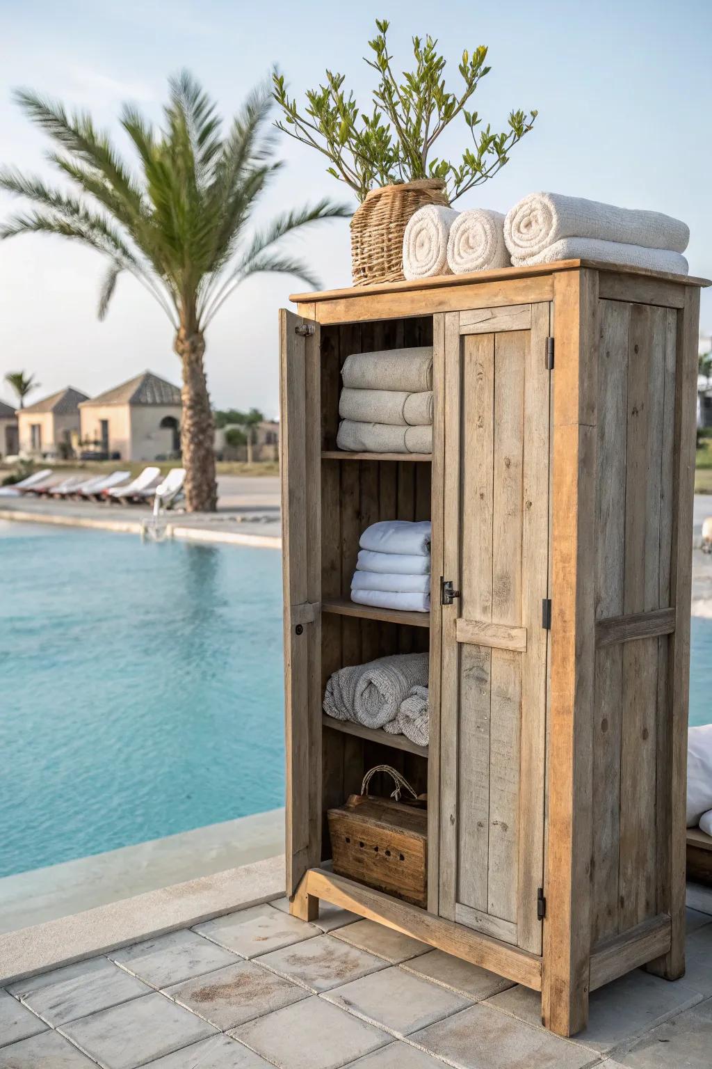 Sustainable repurposed timber enclosure for a warm sensation.