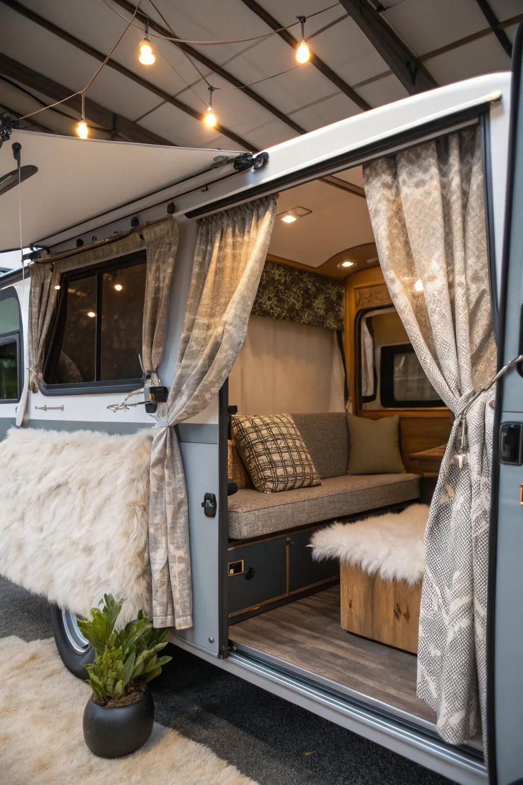 Luxurious hints craft a more lavish camper experience.