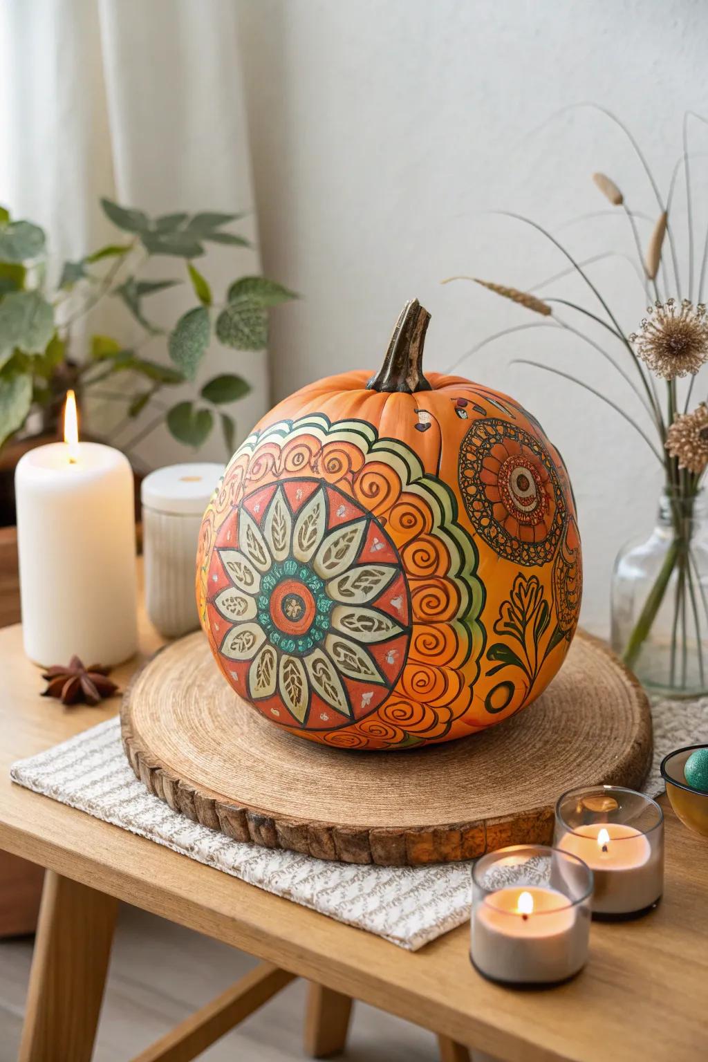 Mandala pumpkins are both meditative and exquisite.