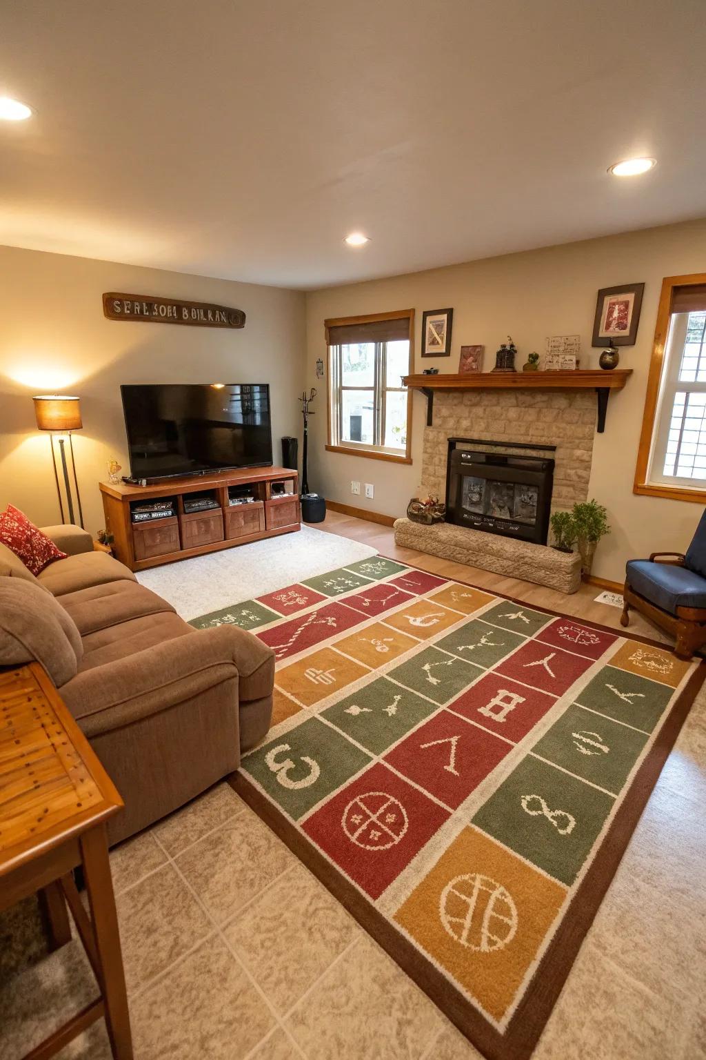 Rugs define spaces and add visual texture.
