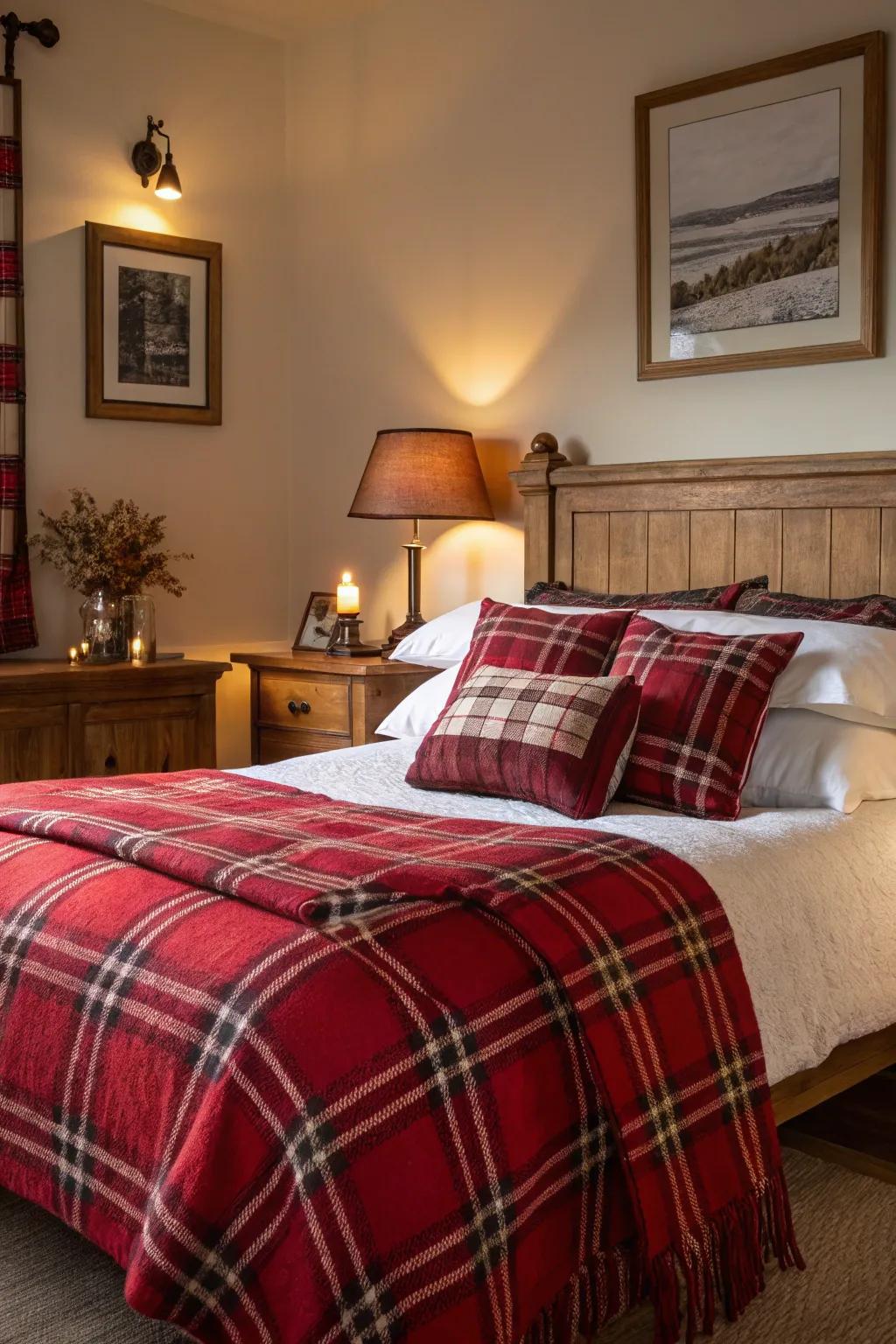 A snug boudoir with celebratory ruby features.