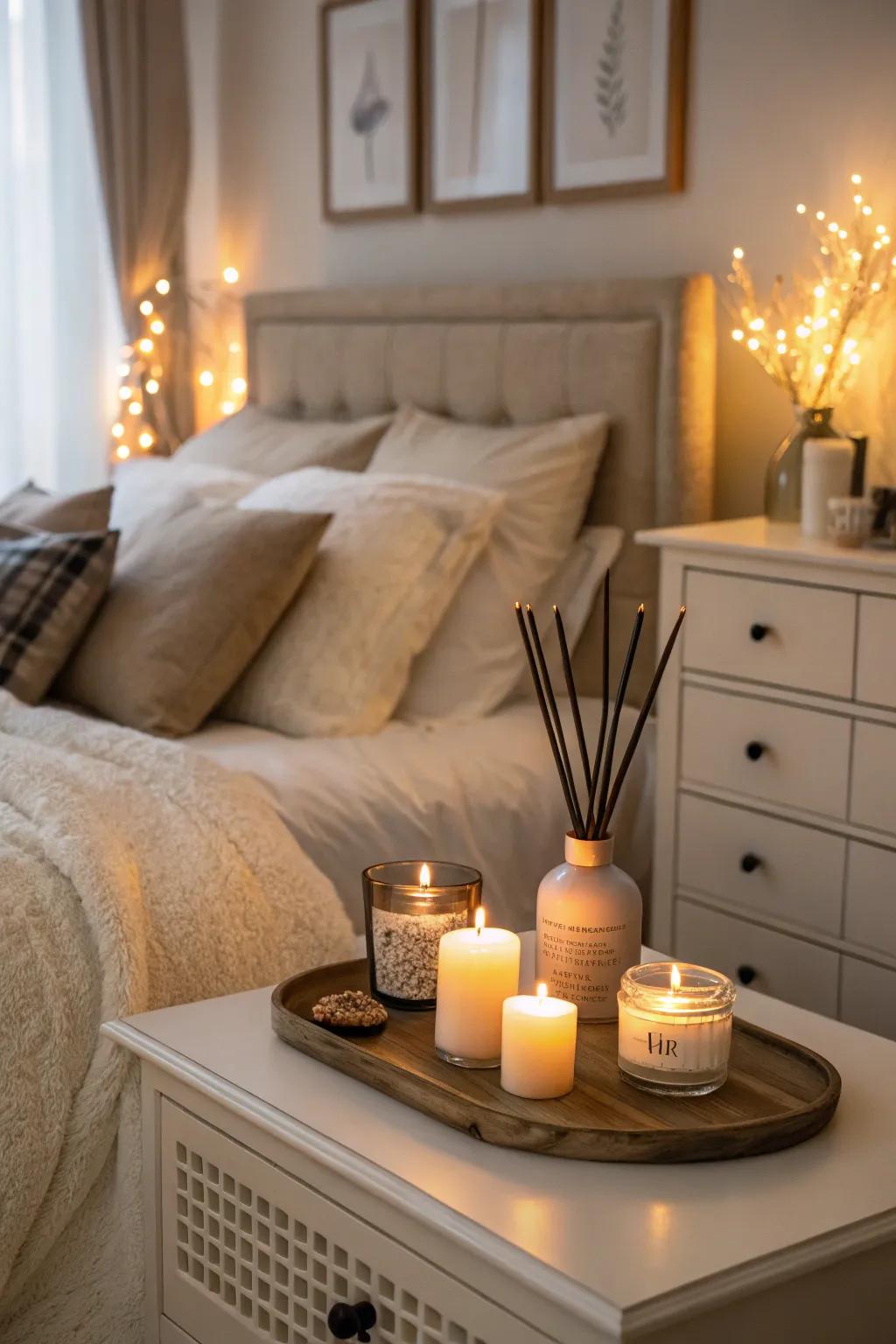 Scented elements introduce an aromatic dimension of romance.
