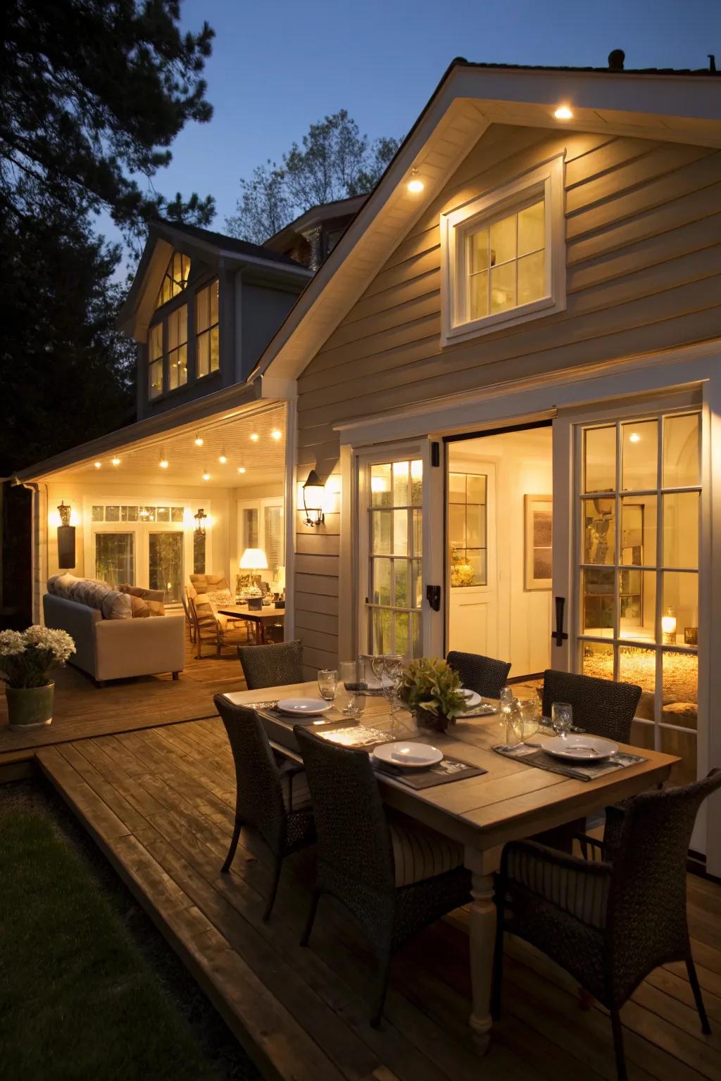 The incorporation of a dining space makes meal times more satisfying.