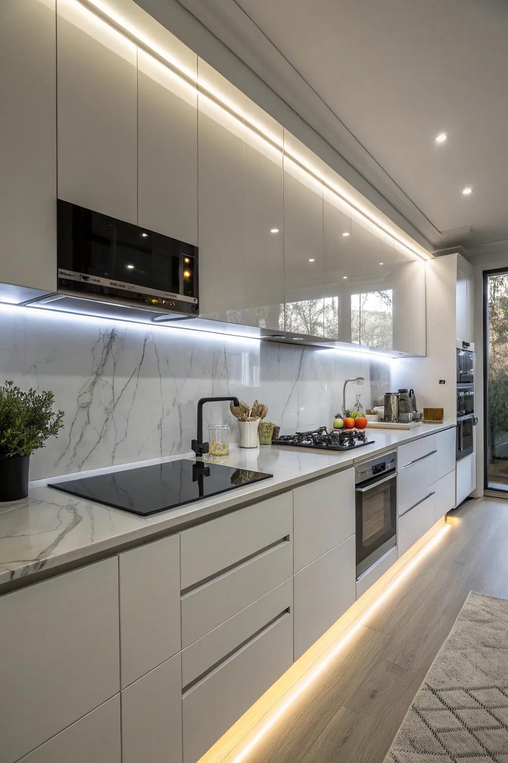 Select elegant and practical under-cabinet LED lighting to elevate both the aesthetic and functionality of your cherished spaces.