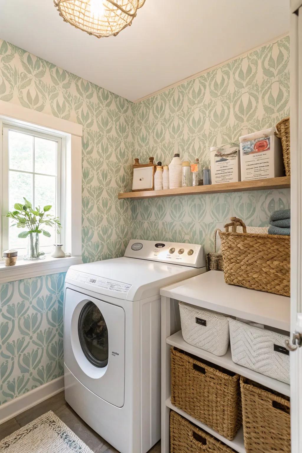 Peel-and-adhere wallpaper offers an effortless style update.