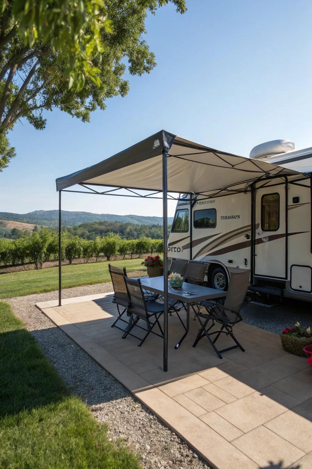 A gazebo enhances your patio's usability in various weather conditions.