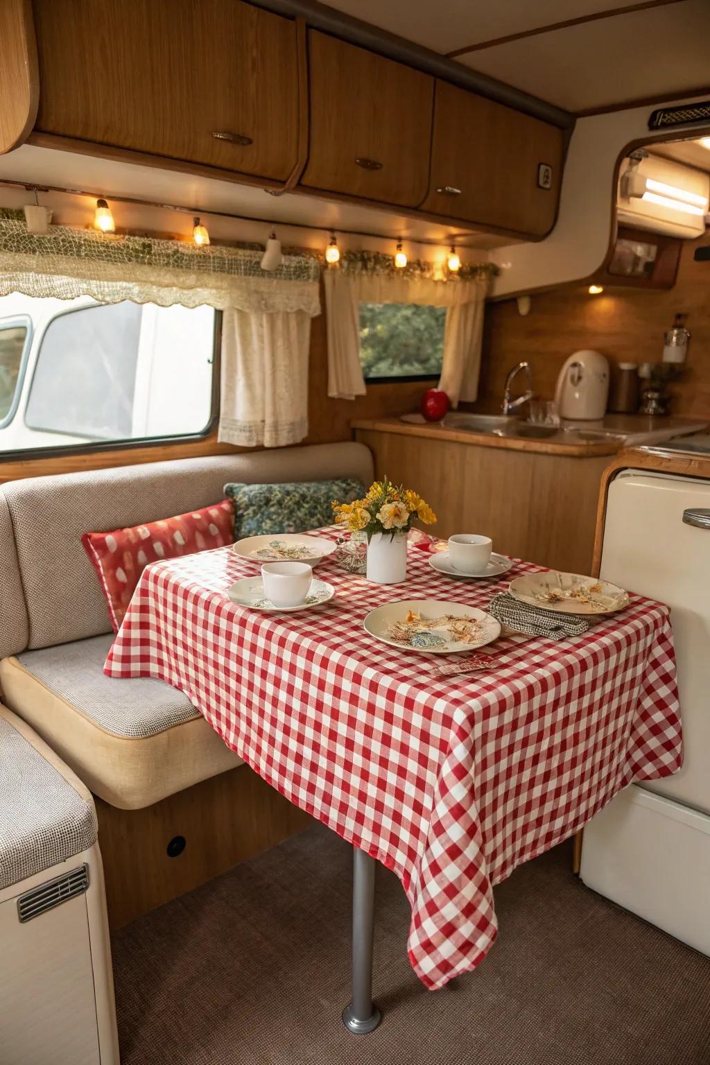 A vintage surface imports nostalgia and enticement into your RV.