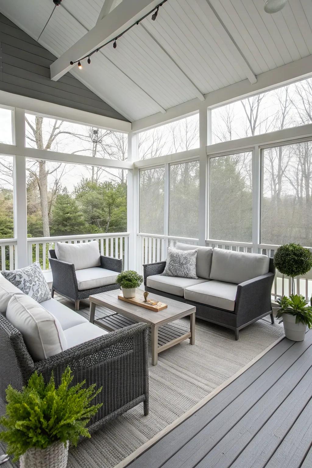 A chic and contemporary area with a minimalist aesthetic.