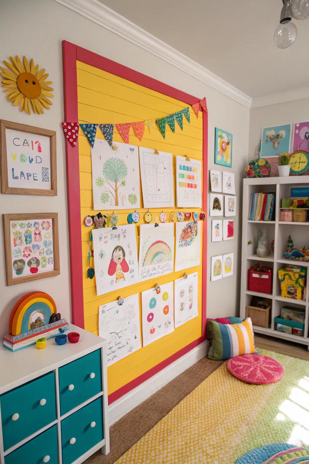 Foster creativity in your child using a playful grooveboard notice board.