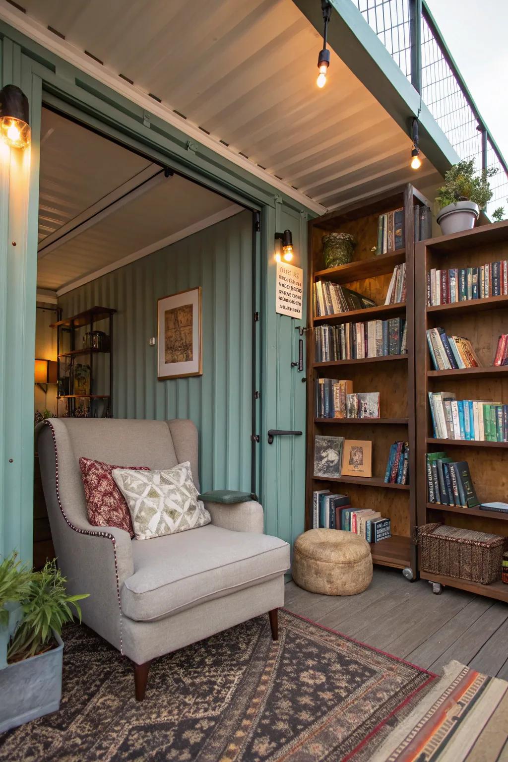 A reading alcove that's a book aficionado's paradise.