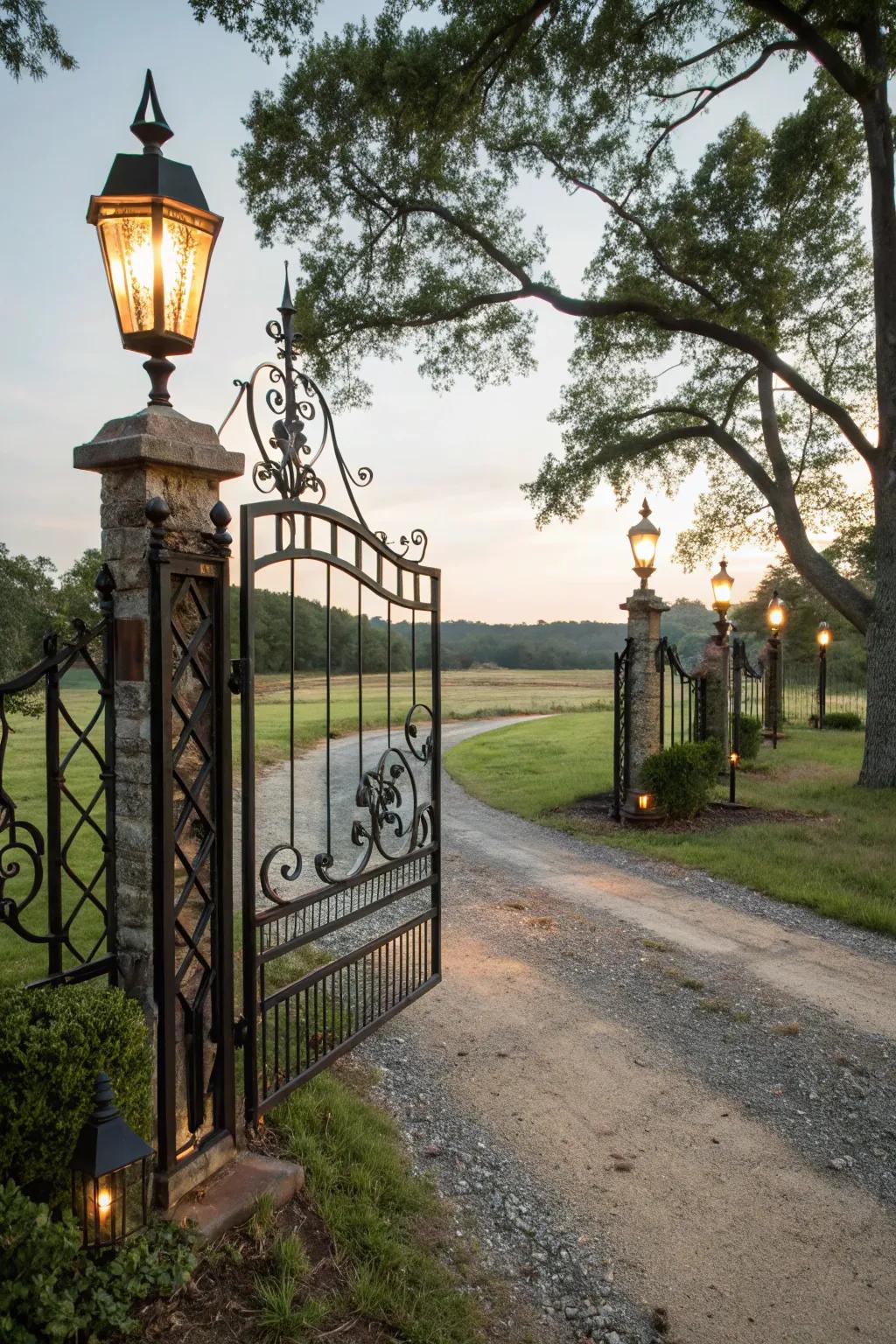 Forged iron imparts timeless elegance to driveways.