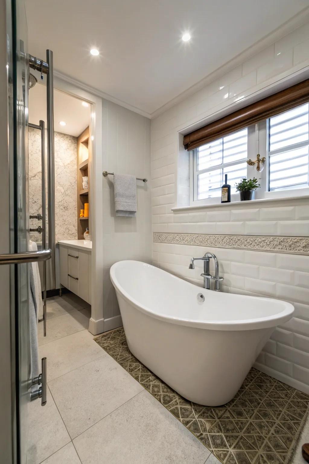 A reclining tub unifies coziness and fashion.