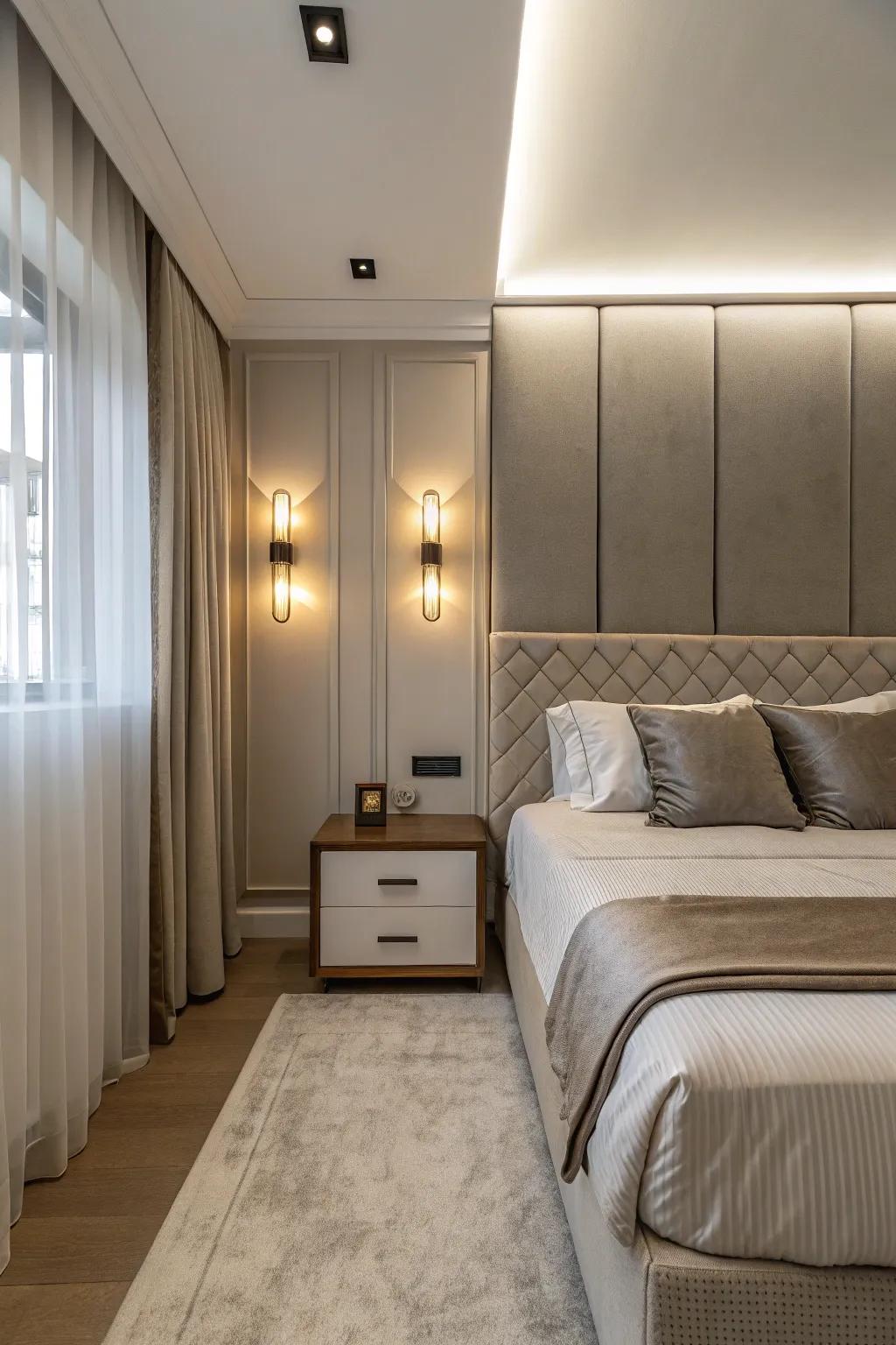 Wall-affixed illumination liberates surface space.