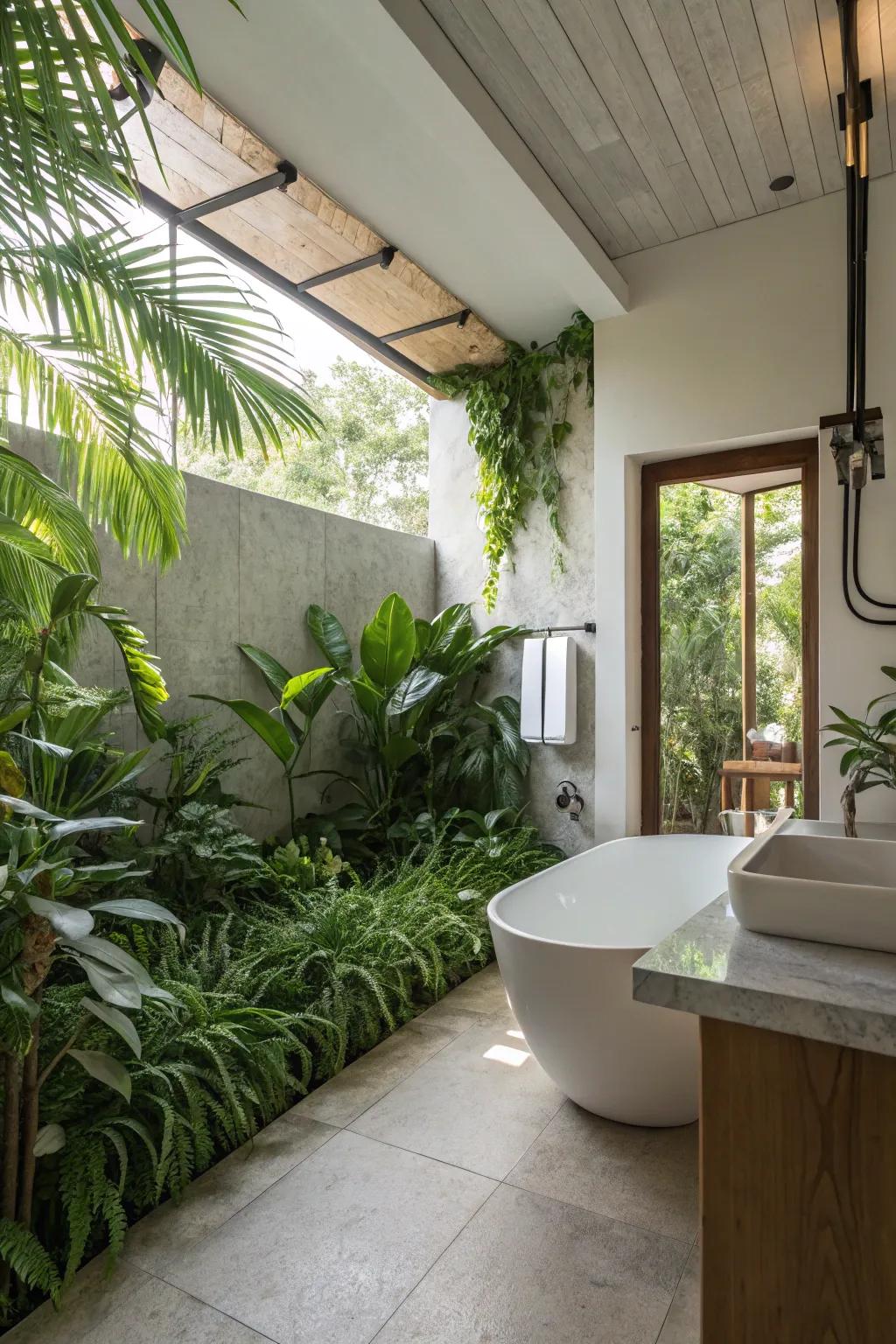 Greenery brings vibrancy and a natural touch to the area.
