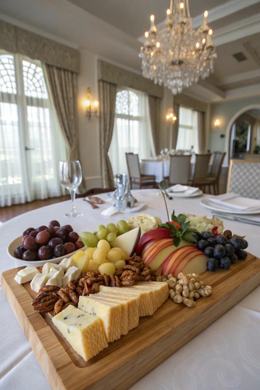 An imaginative cheese composition that's both artistic and delectable.