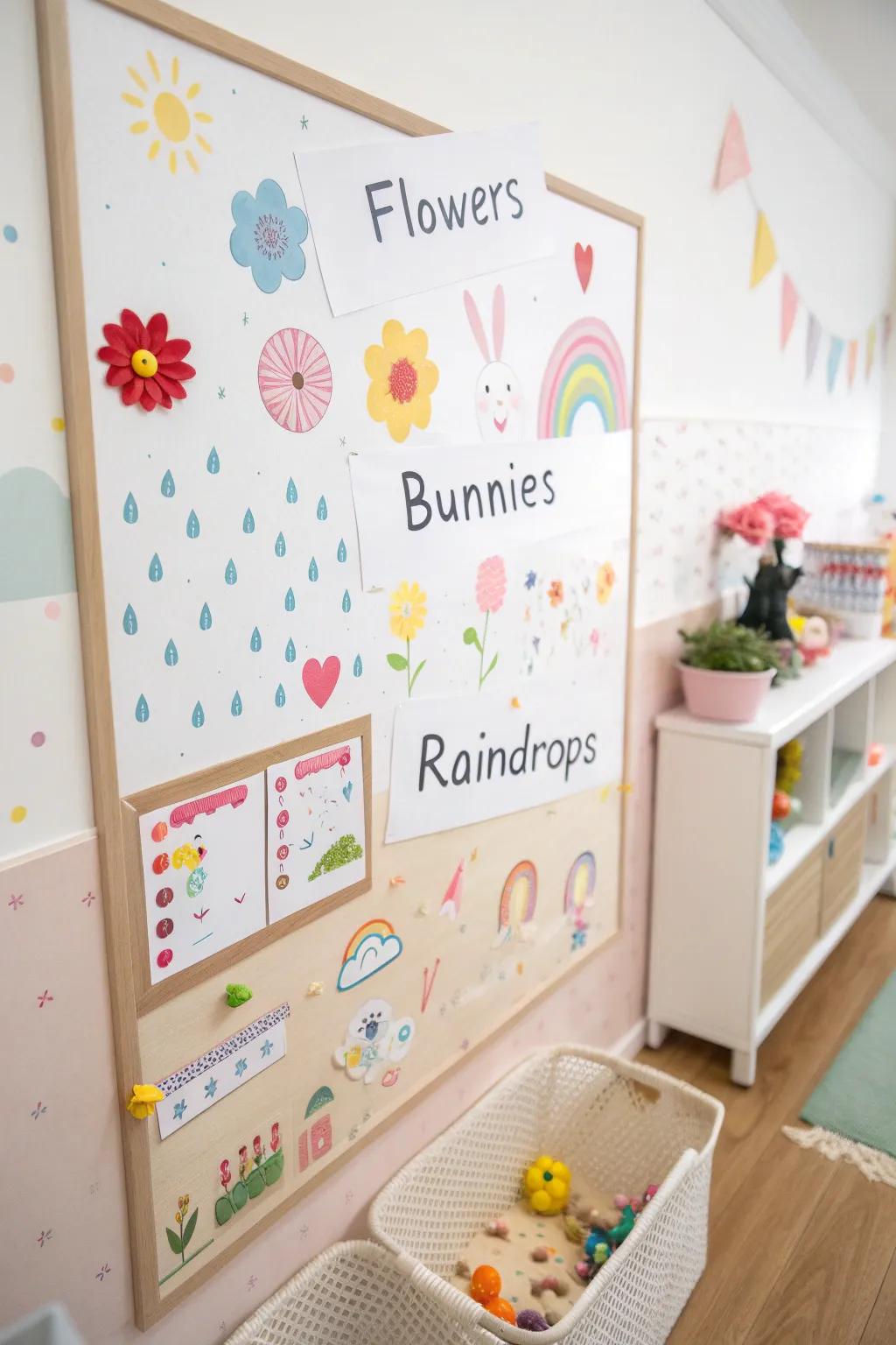 Playful expressions incorporate an educational dimension to your board.