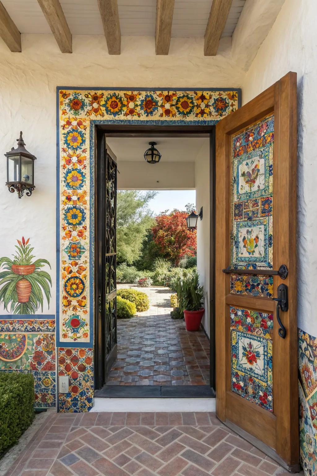 Contribute charm to your home’s entrance with Artisan Motif tiles.