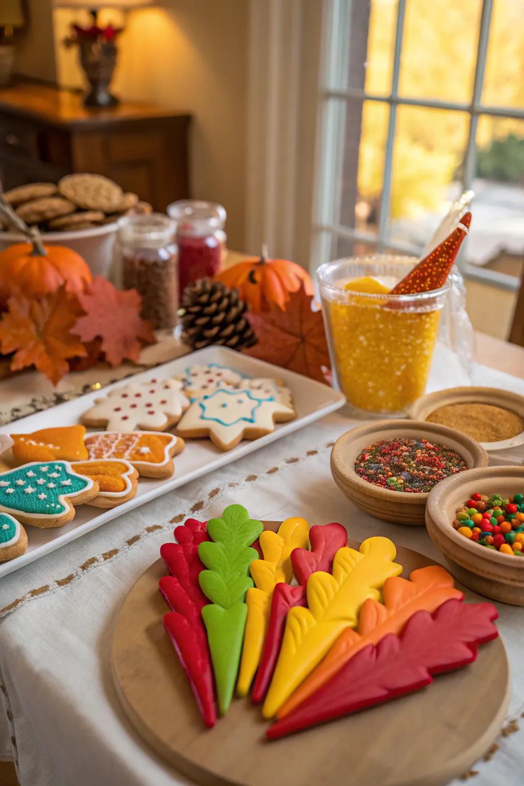 A delightful assortment of ornamented sugared treats from a Thanksgiving rivalry.