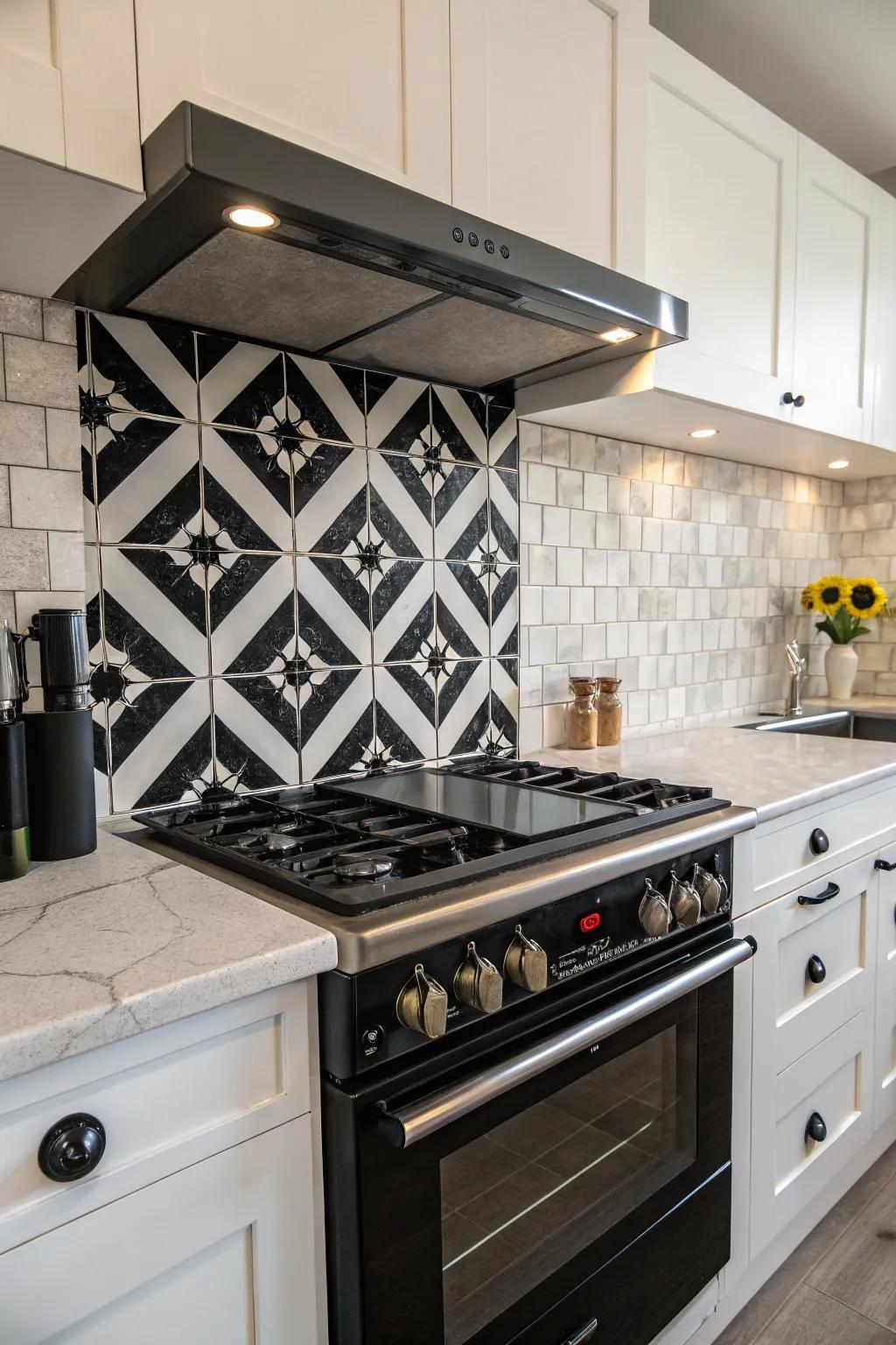 Monochrome squares highlight with striking contrast.