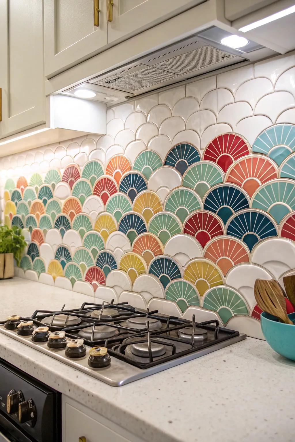 Introduce personality using tiles in whimsical shapes.