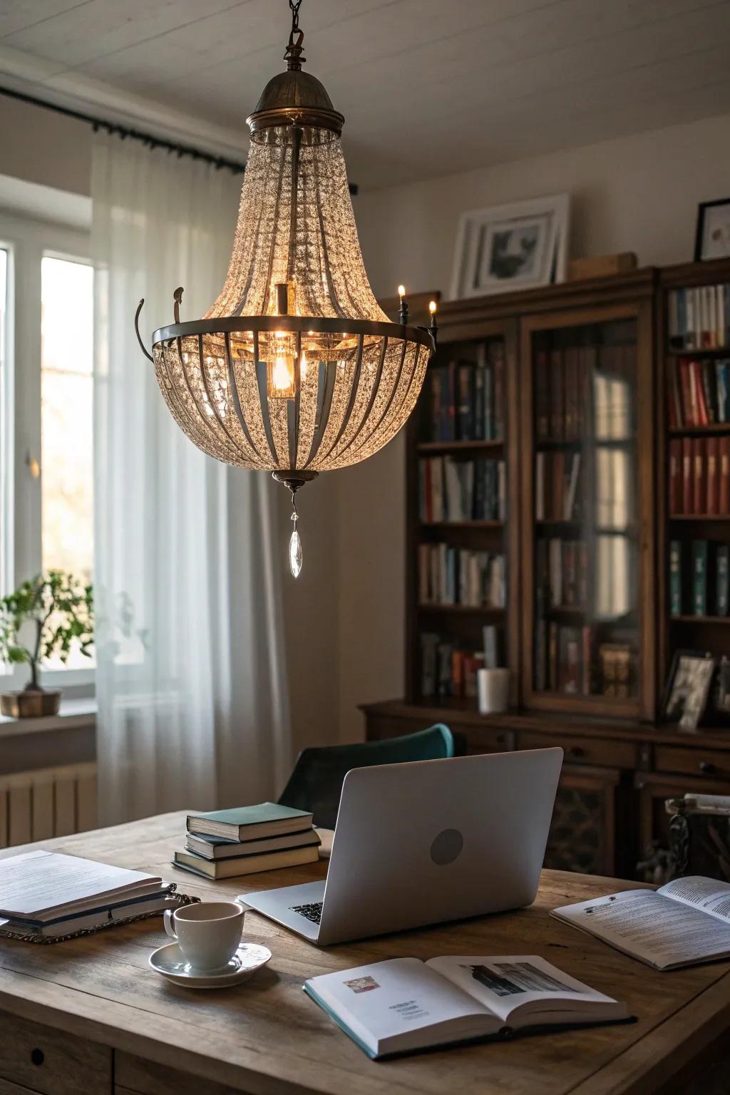 Notable lighting serves as a focal point and adds drama.