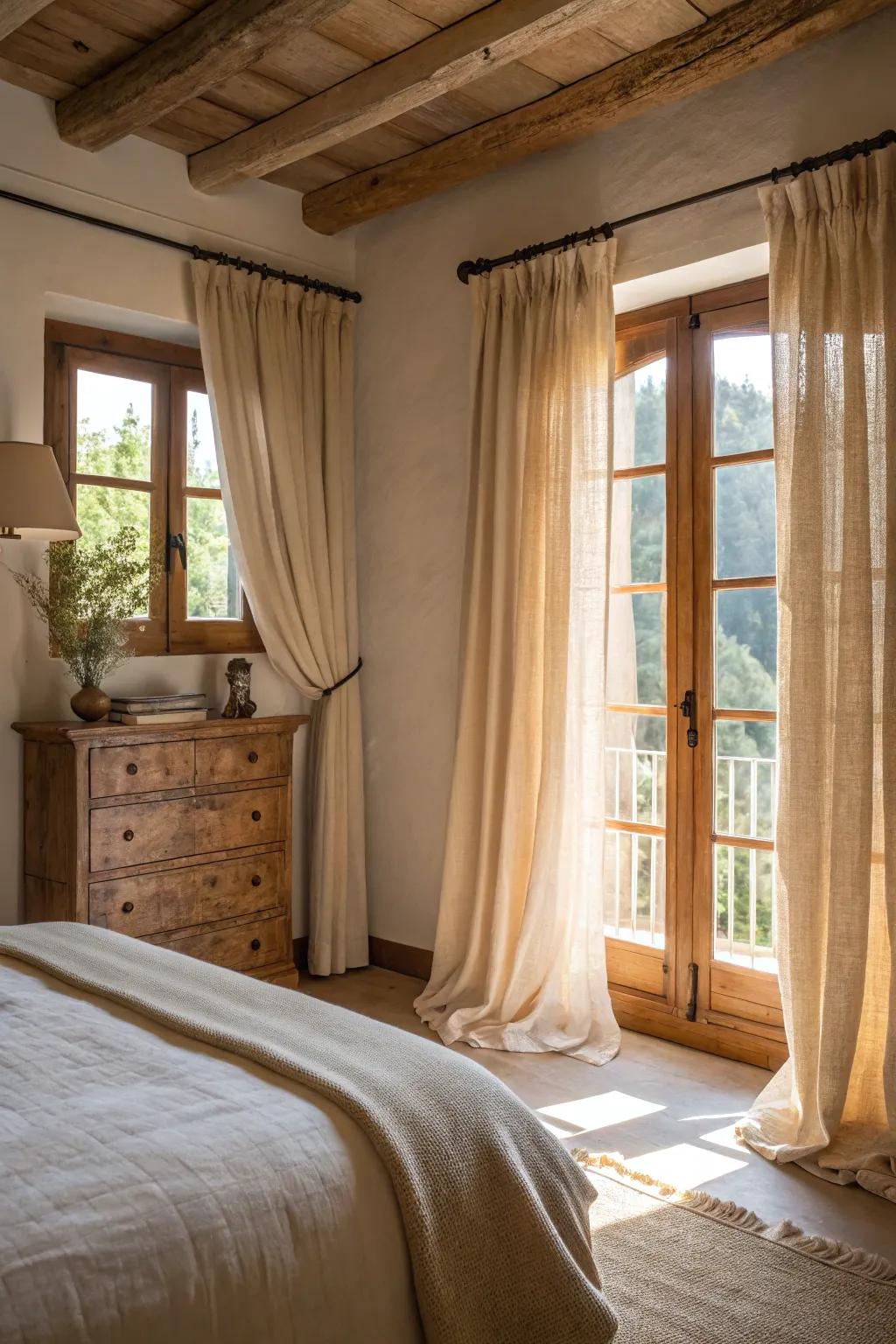 Countryside window dressings offer casual sophistication and ample light.