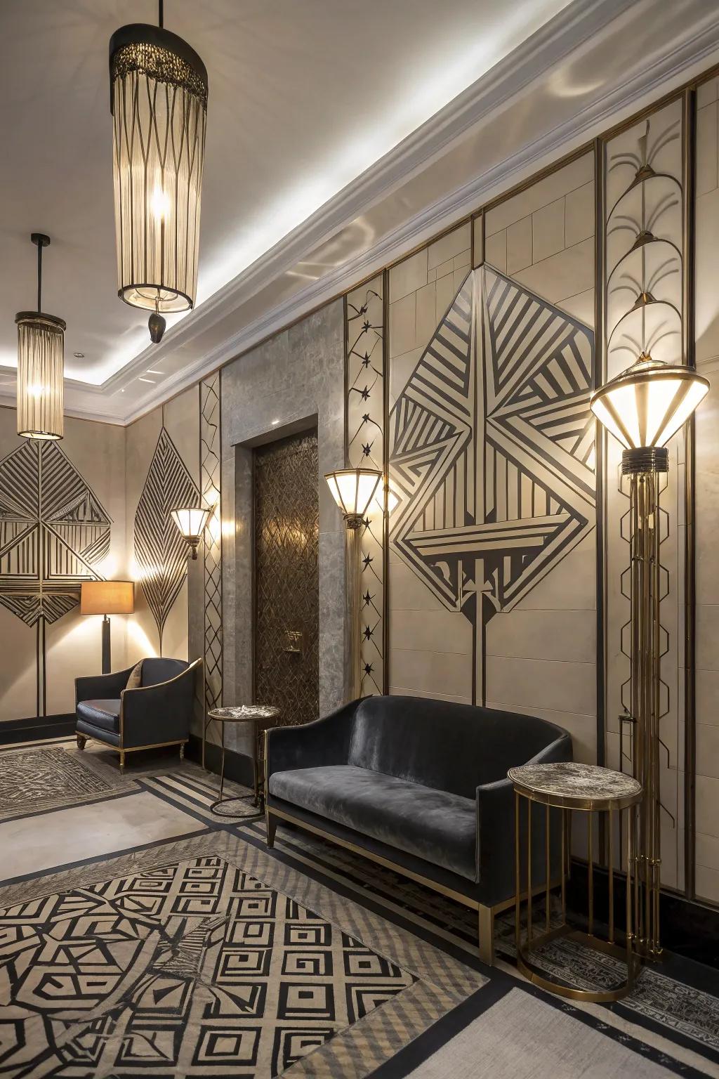 Welcome timeless elegance through Art Deco wall lights.