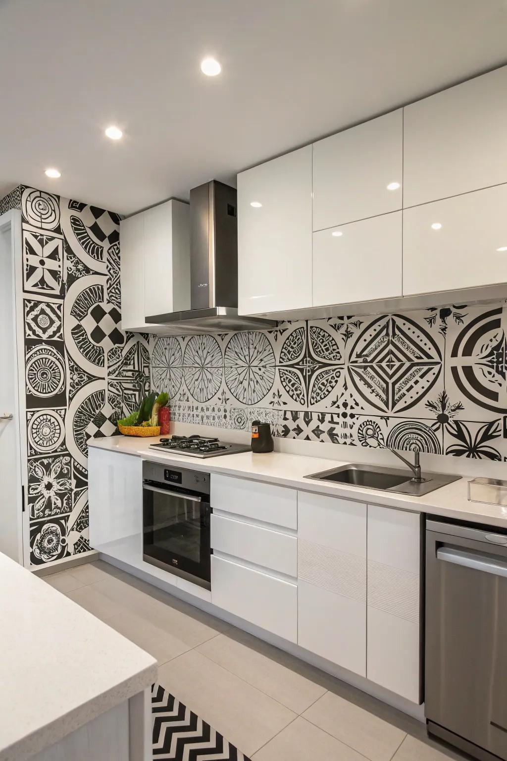 Black and white patterns offer posh contrast.