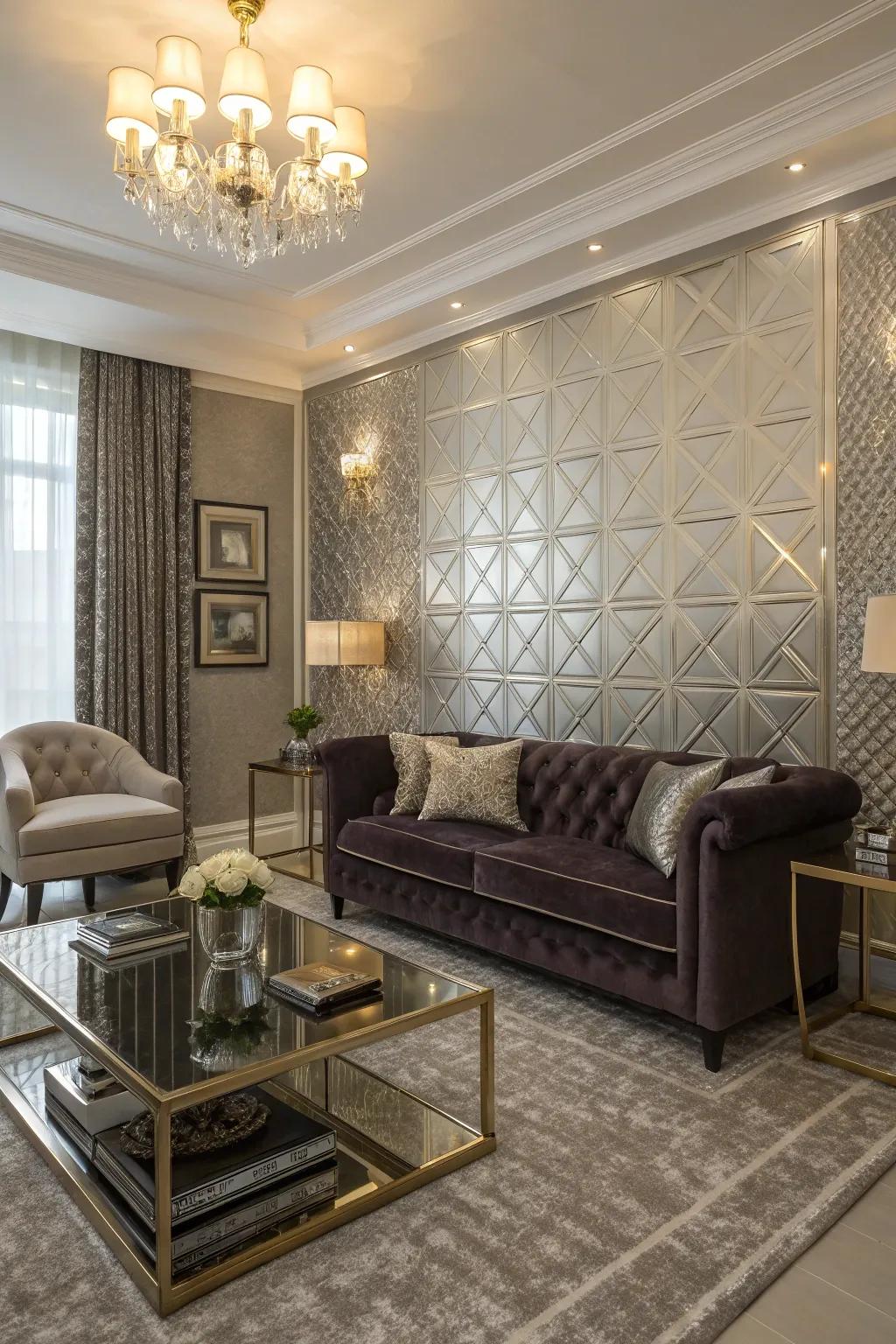 Elevate your area with the sumptuous shimmer of metallic elements.