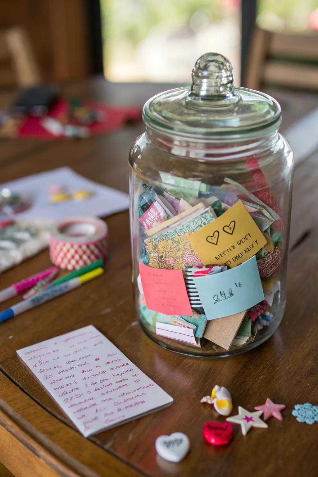 A memory jar to safeguard cherished moments and heartfelt sentiments.