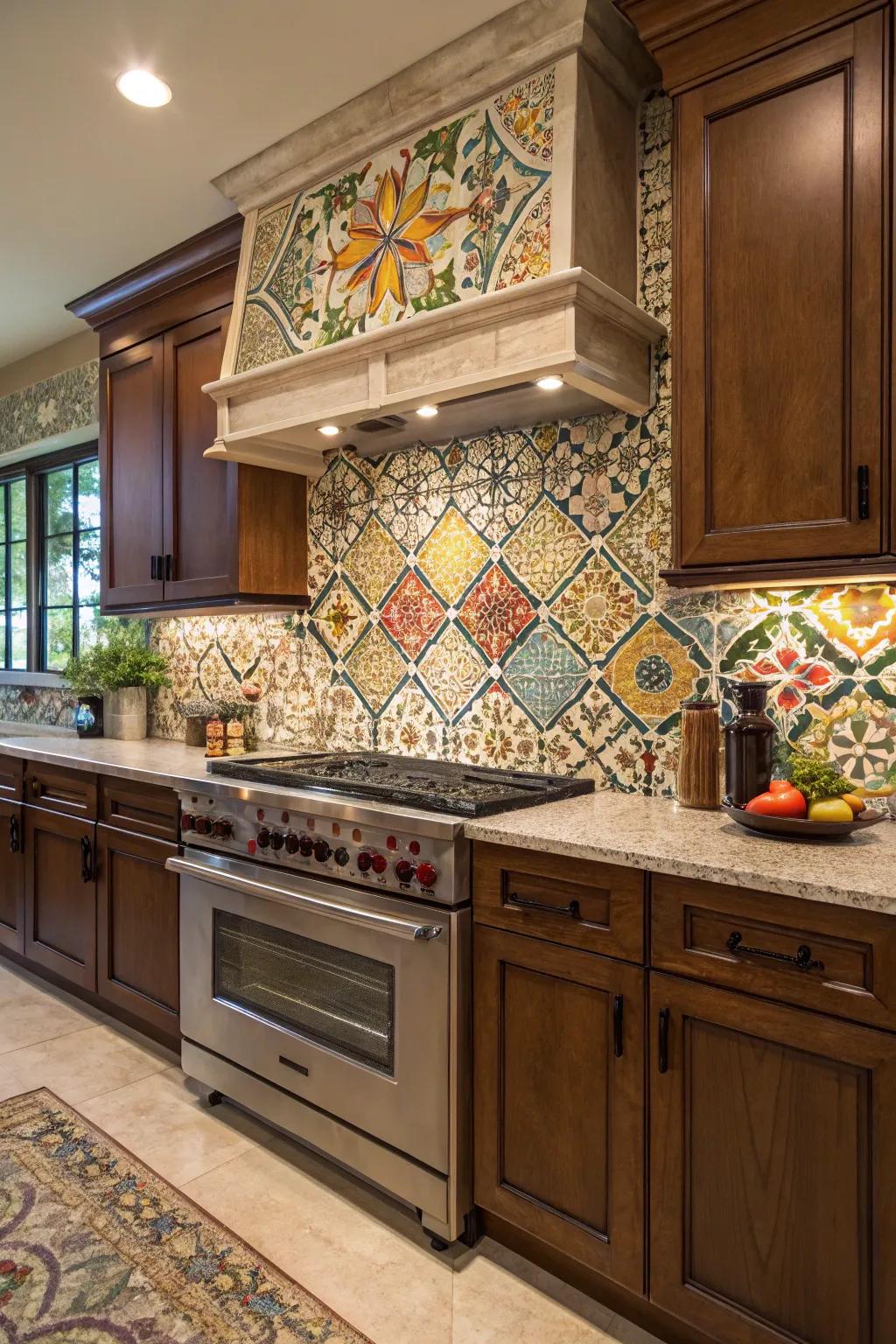 Ornamental backsplashes narrate unique tales.