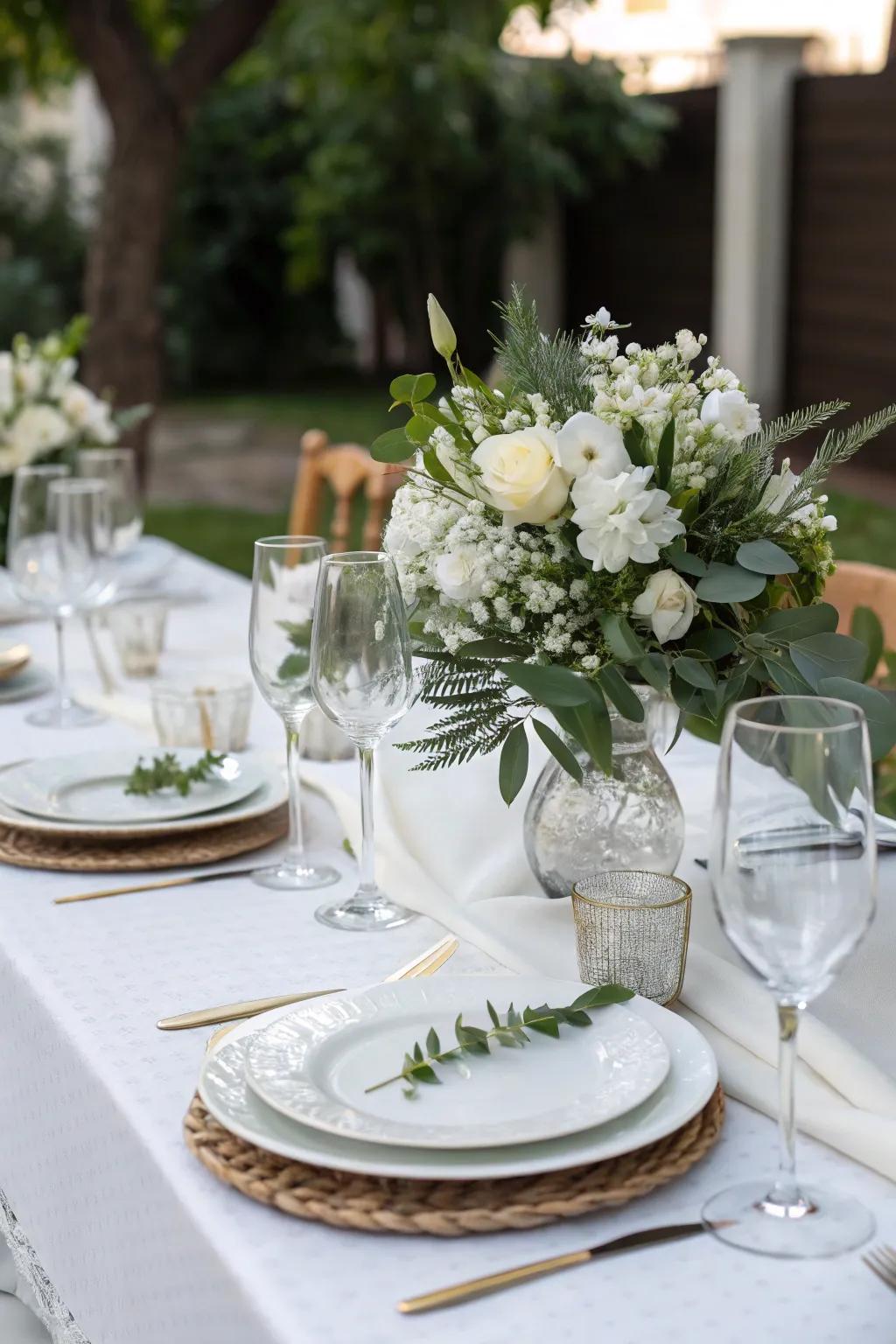 A pristine table setting conveys elegance and continuity to your holiday concept.