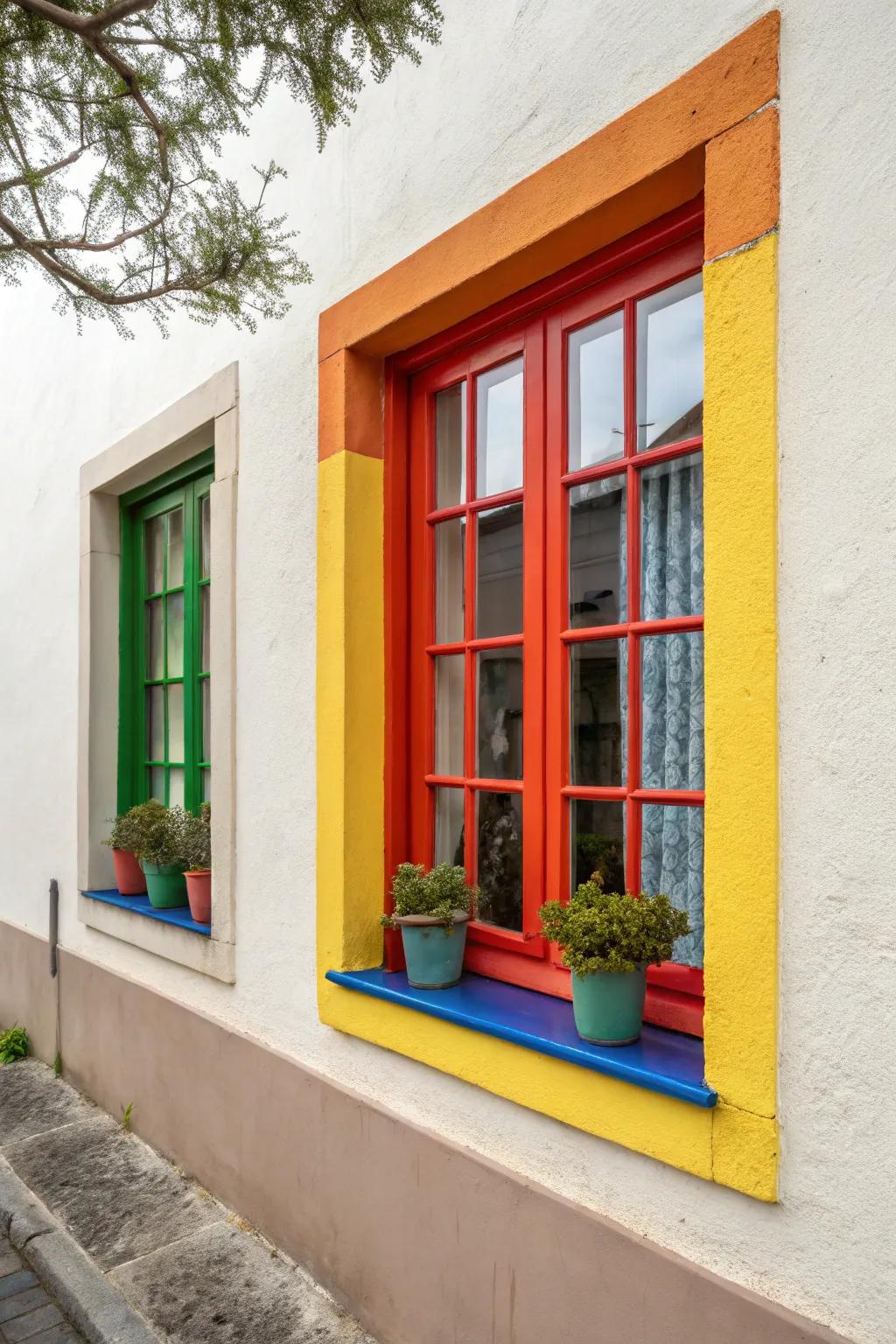 Coated window frameworks append a spatter of hue and individuality.