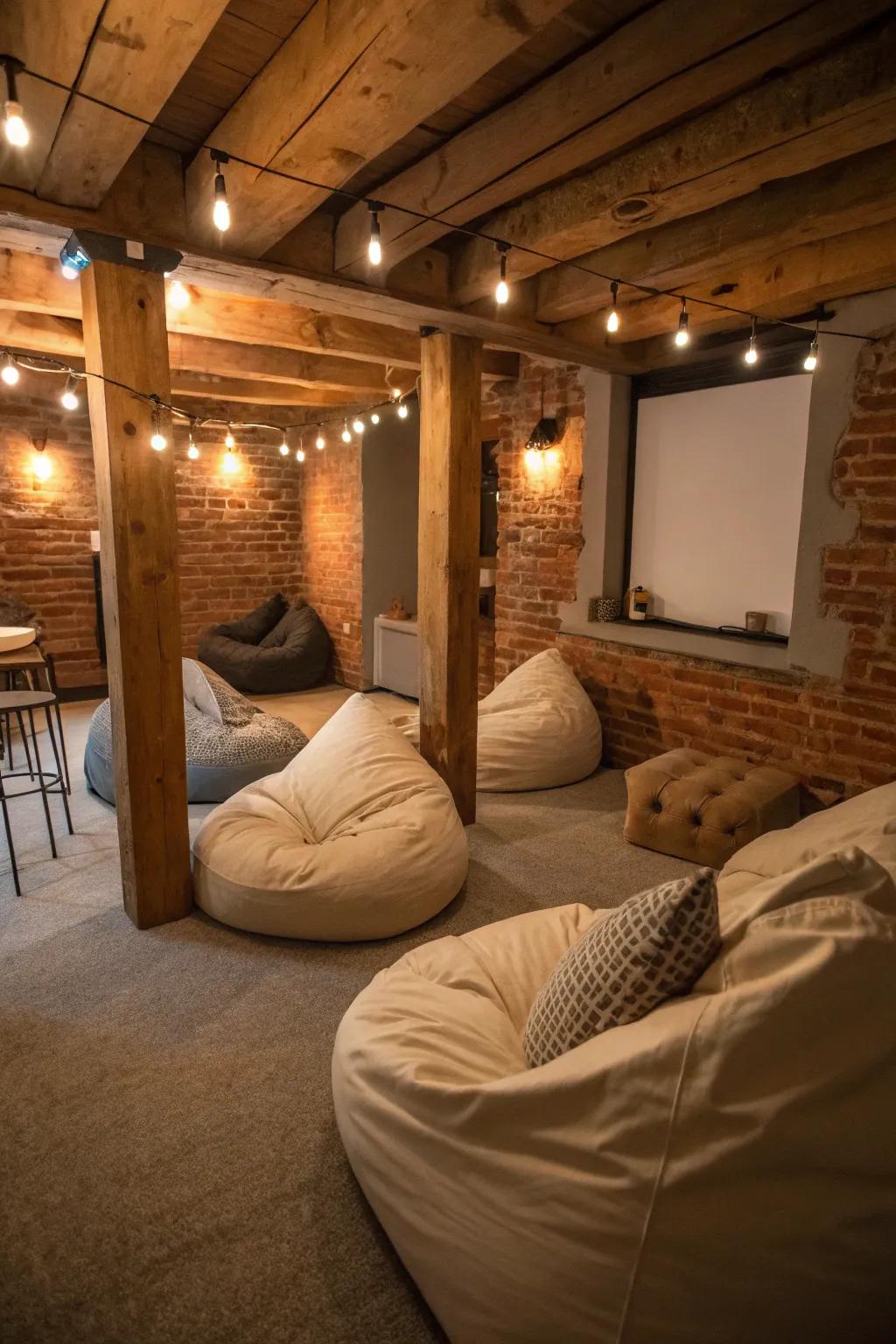 A leisure corner invites comfort and leisure.