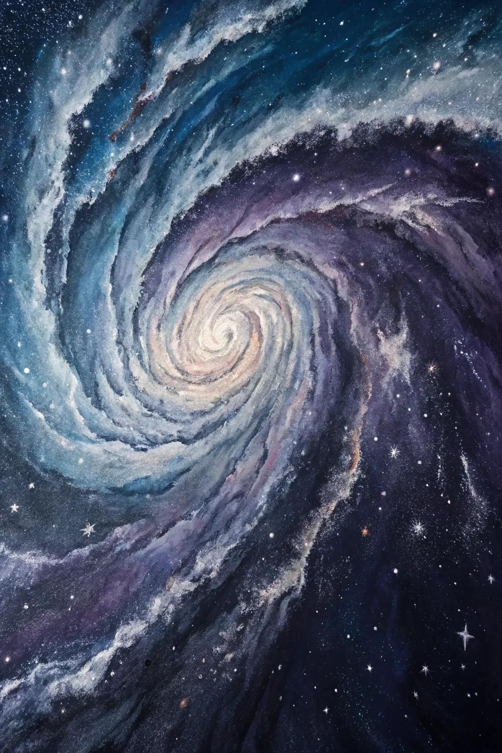 An abstract watercolor with cosmic reflections.
