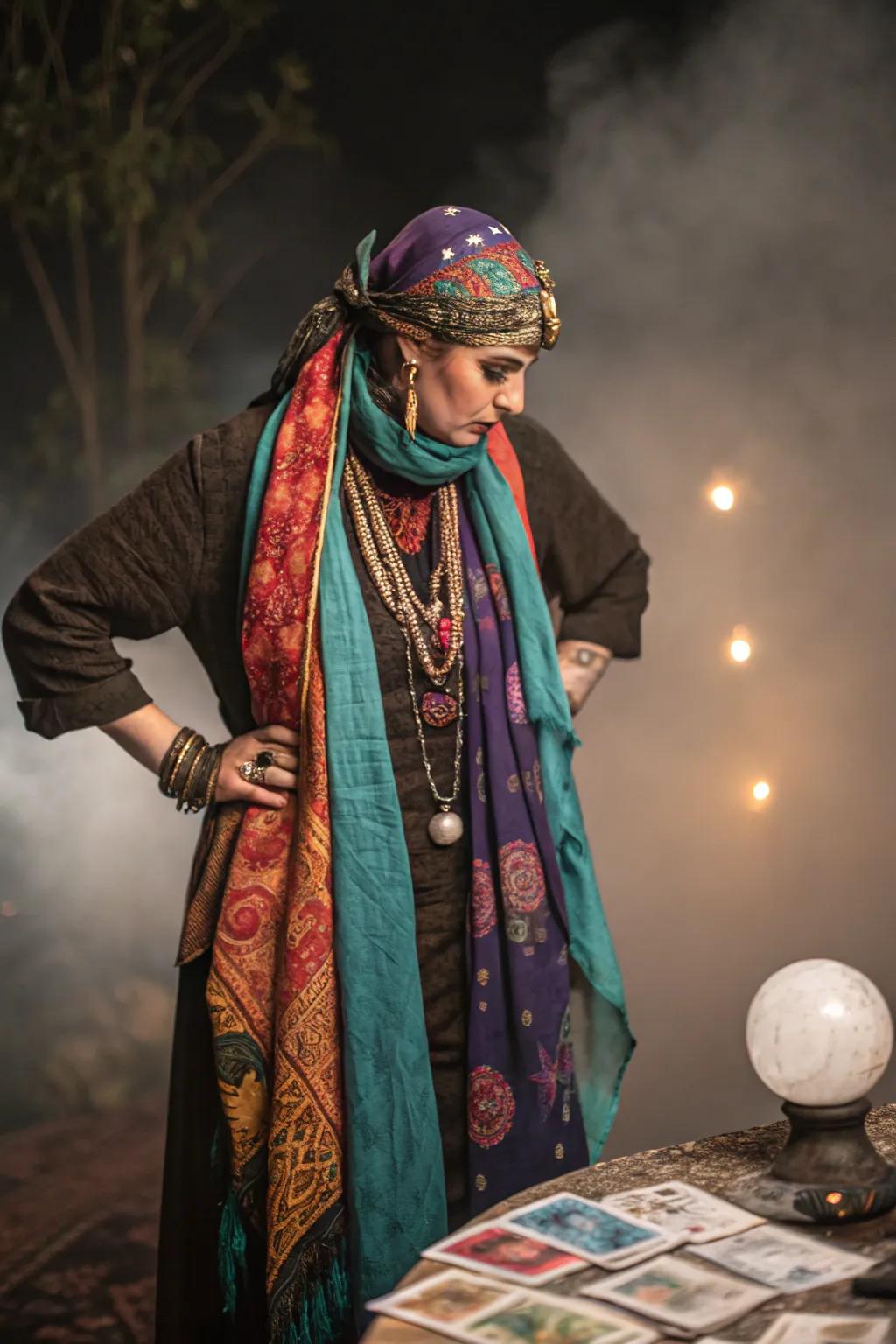 A diviner enshrouded in enigma and hue.