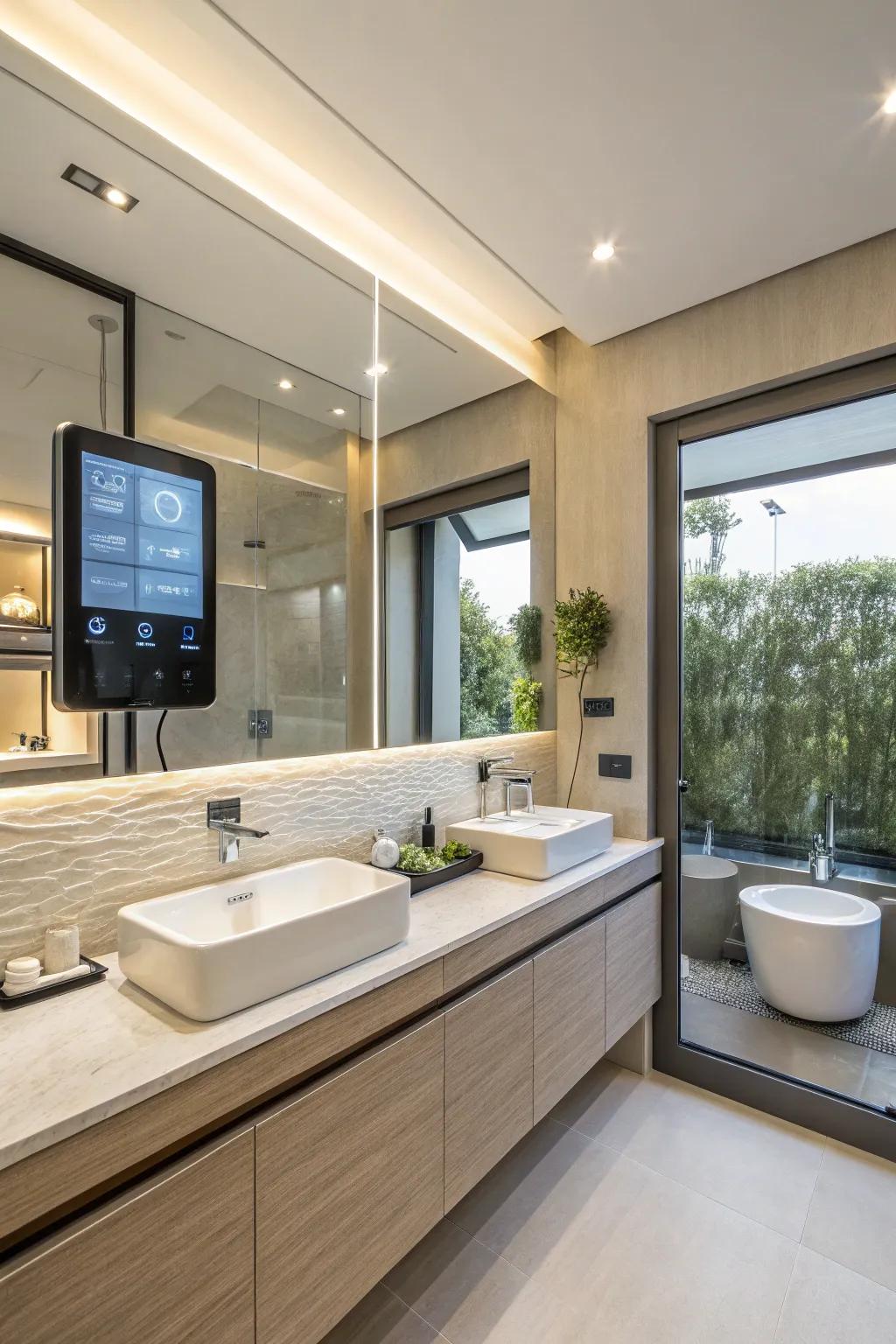 You can turn your bathroom into a modern haven by integrating technology.