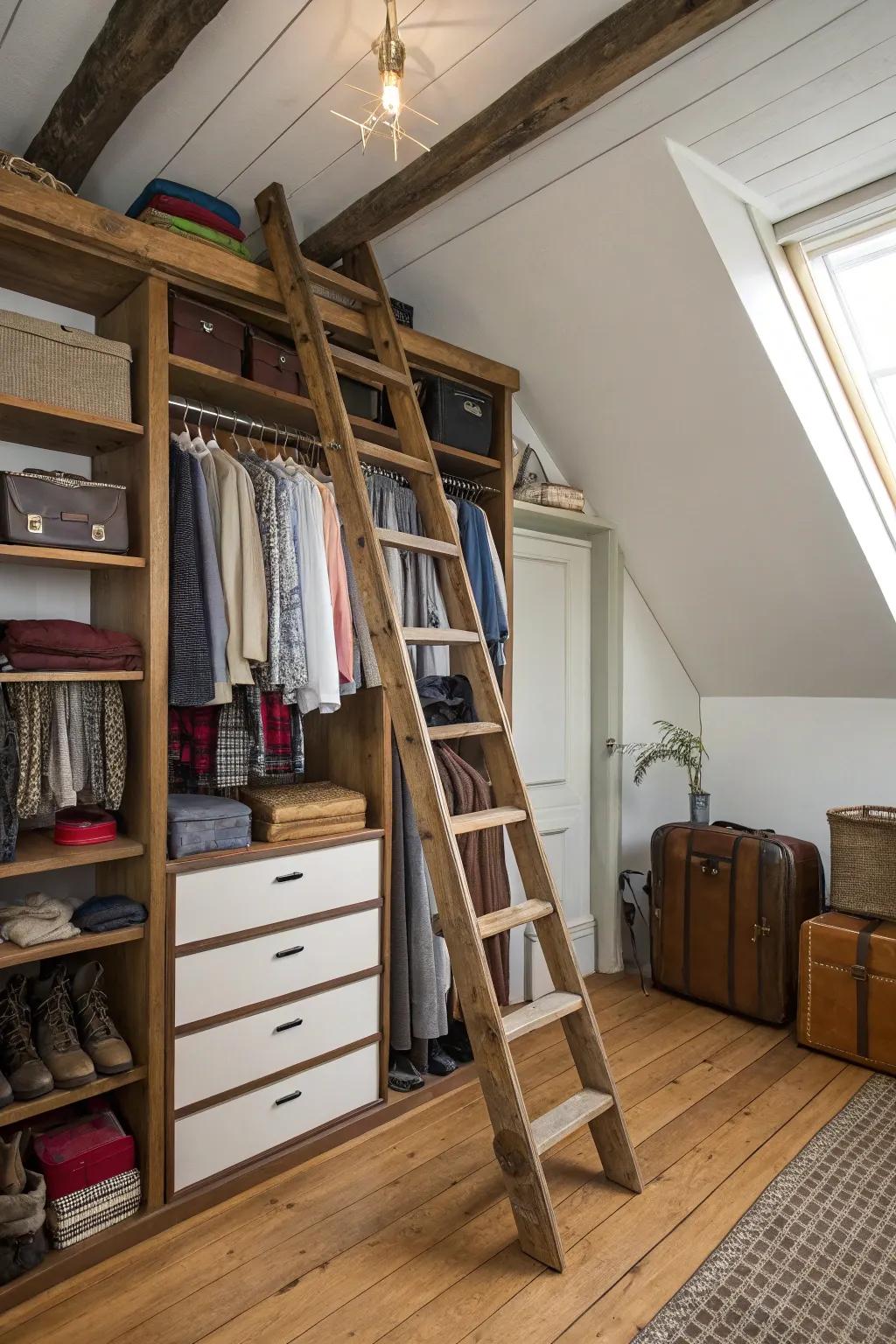 Incorporate character with a functional ladder rack.