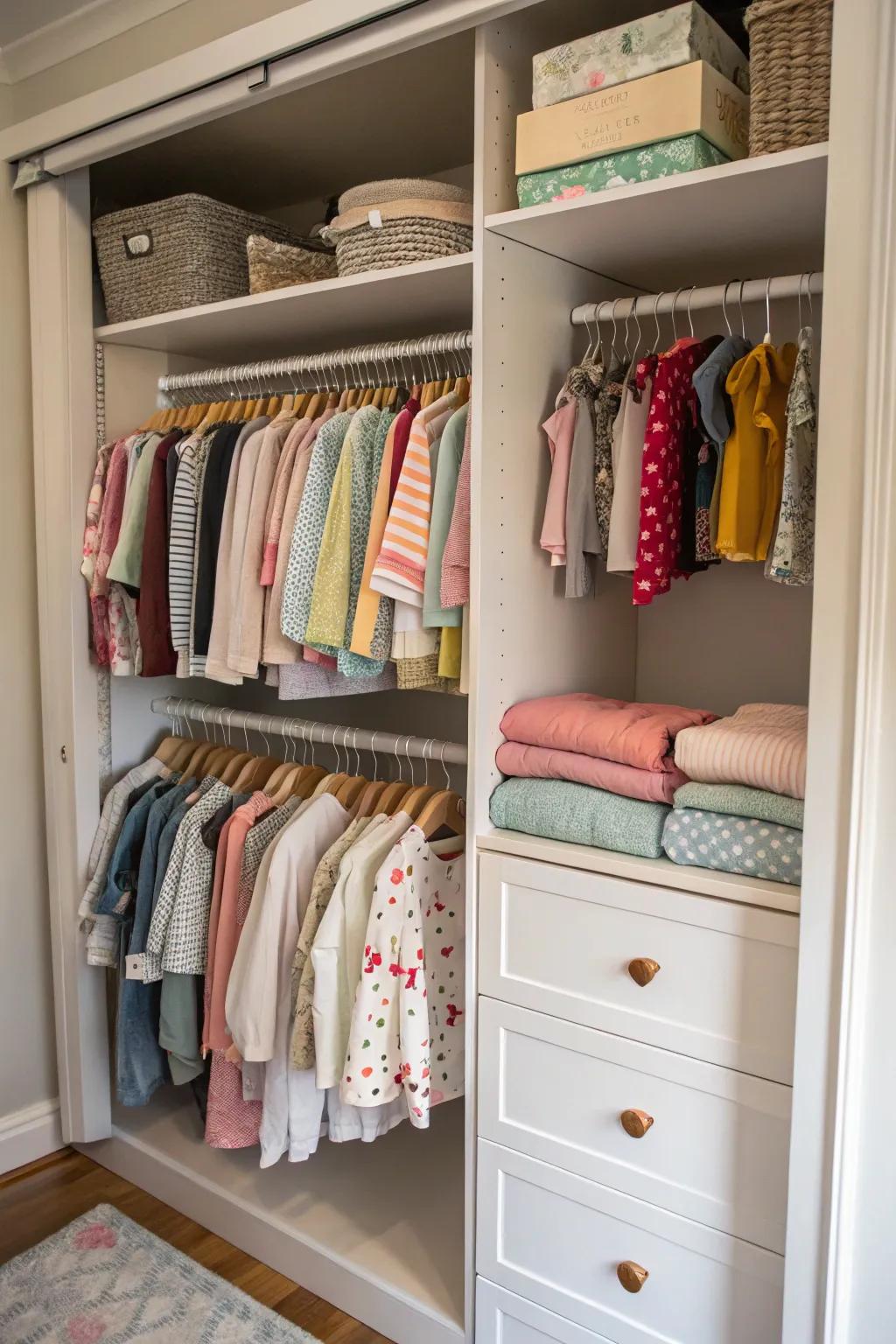 A cyclical interchange protocol sustains the novel and orderly state of your infant's wardrobe.