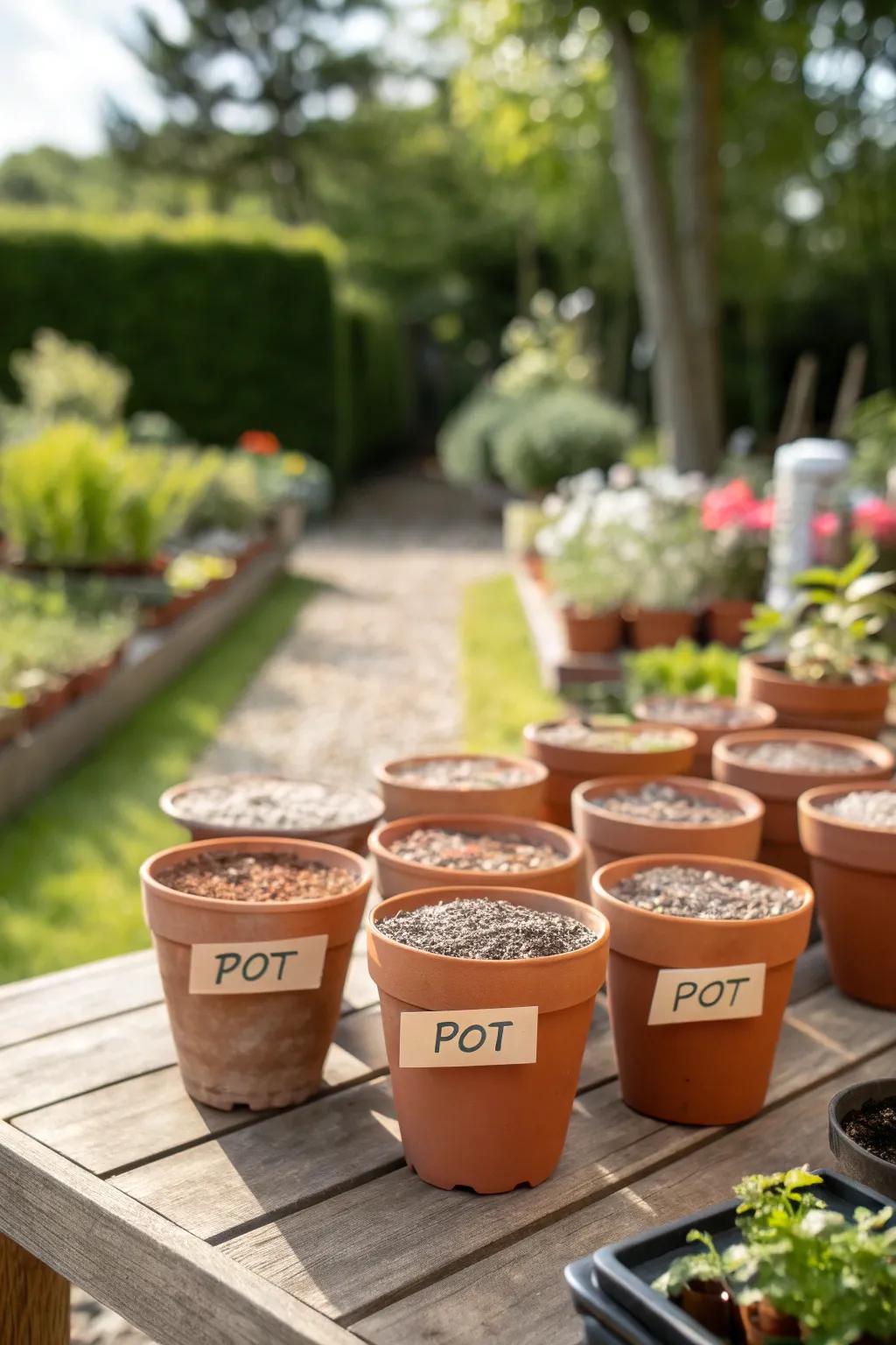 Clay pots symbolize growth and new beginnings.