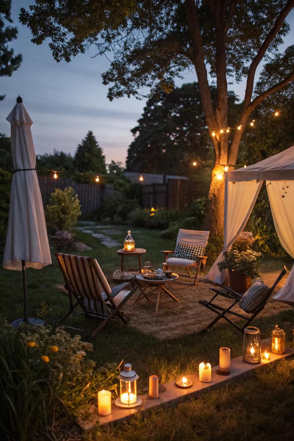 Citronella lights help create a bug-free camping experience.